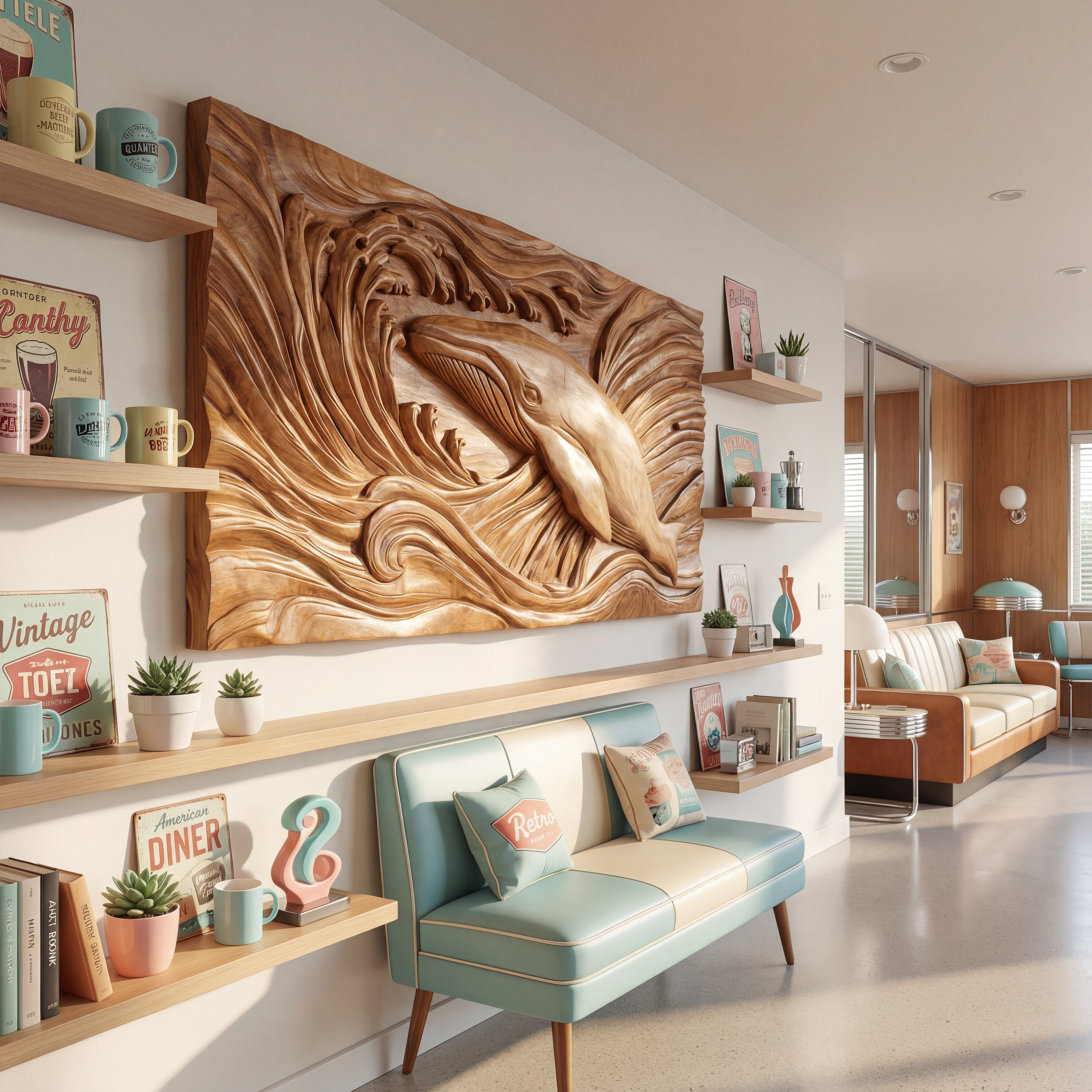Handcrafted Whale Wood Wall Art For Coastal Boho Interior Design SILDTTRWA078