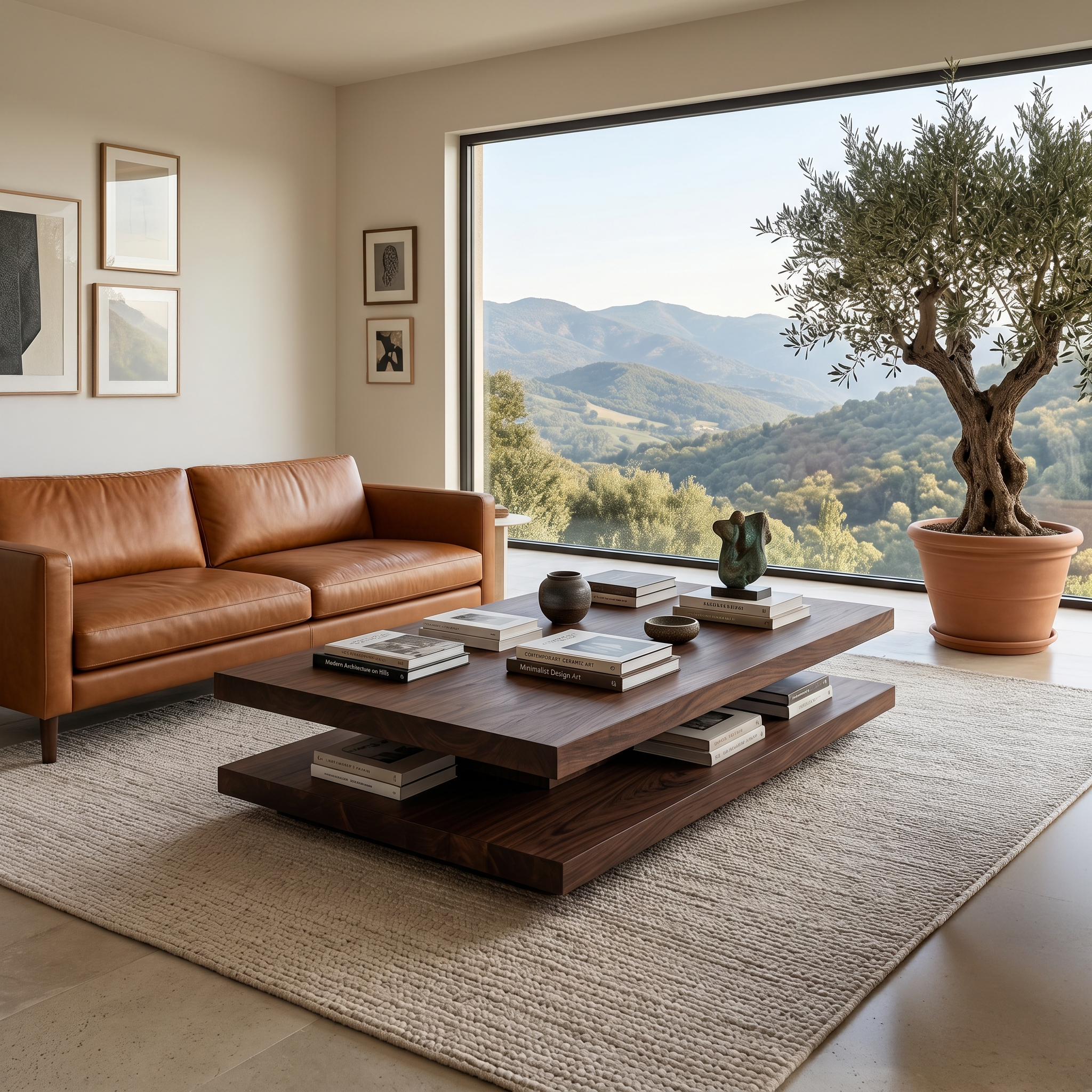 Elegant Wooden Coffee Table Two Layers For Living Room RTTHTTCF009