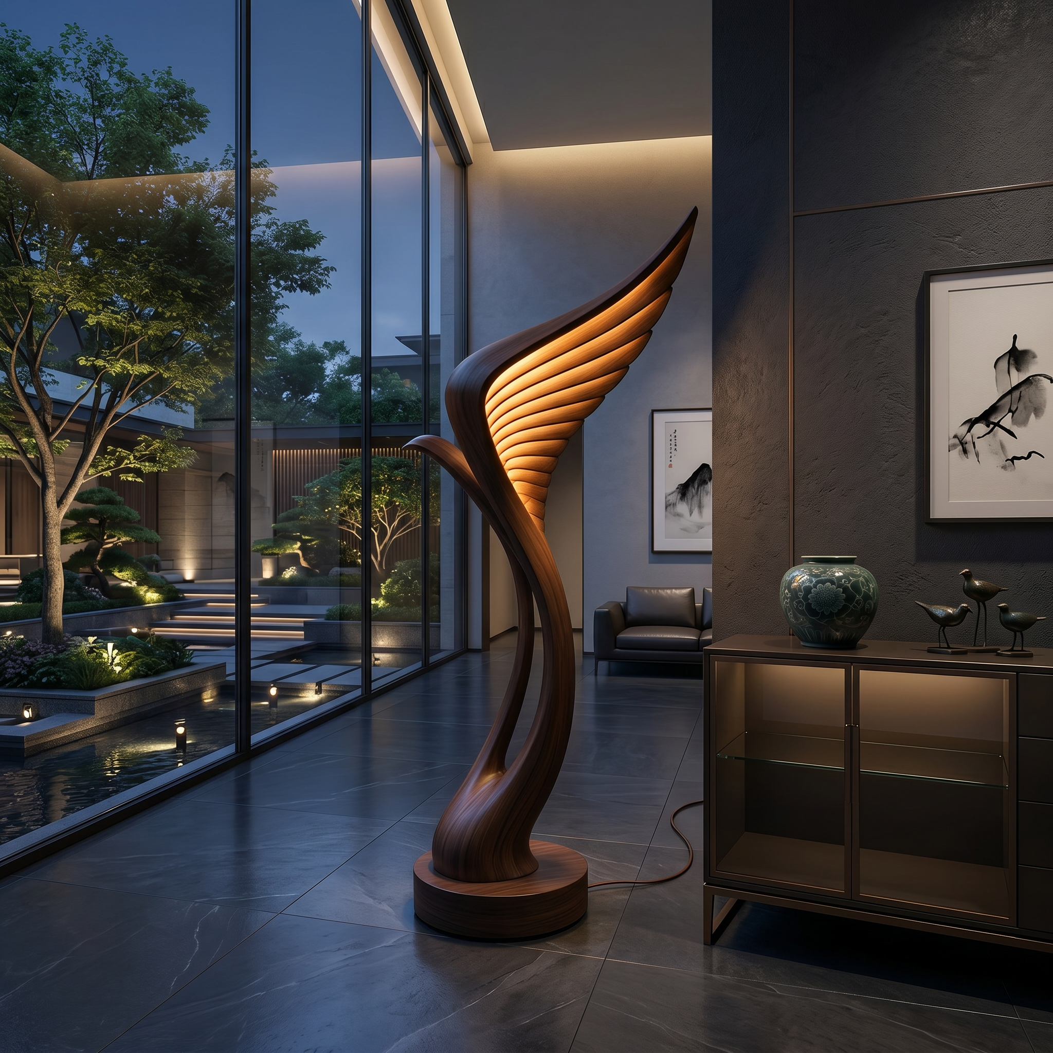 Mid Century Feather Wing Floor Lamp For Living Space SILDTTNLAM005