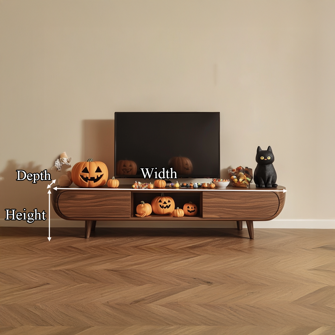 Mid Century Tv Stand Cabinet Living Room Halloween Decor SINLSASC227