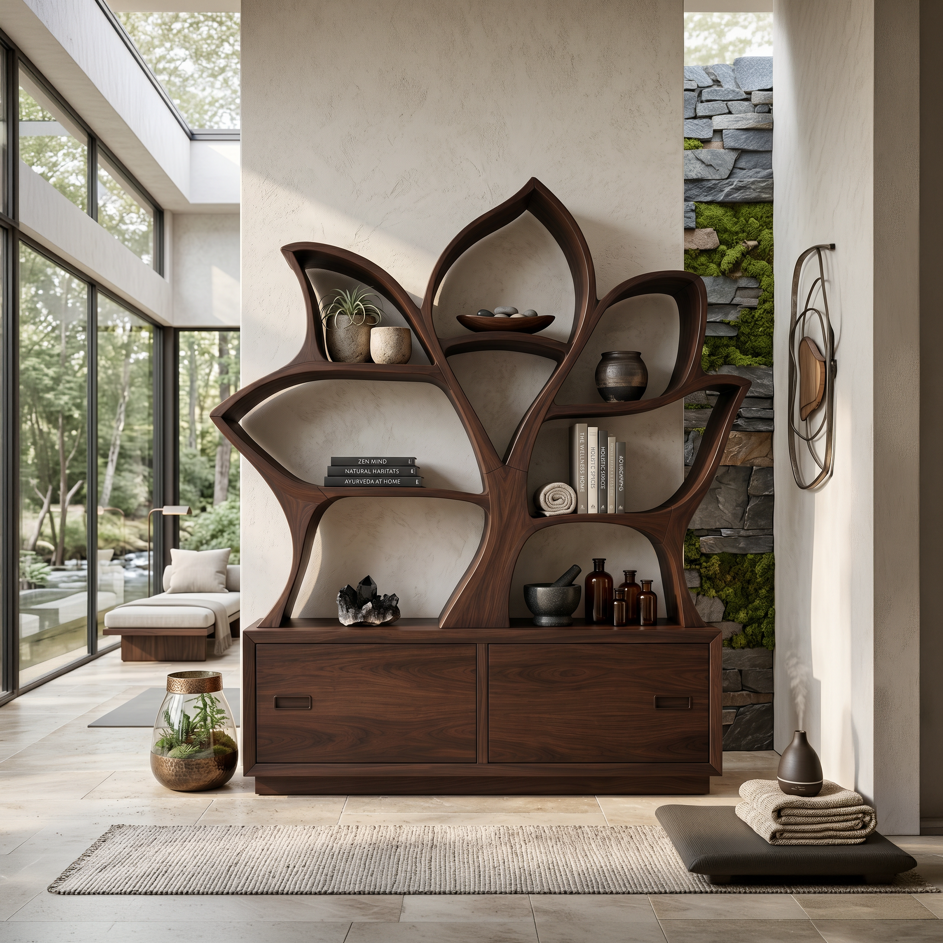 Mid Century Library Bookshelf For Contemporary Living Room SILDTTNBS044