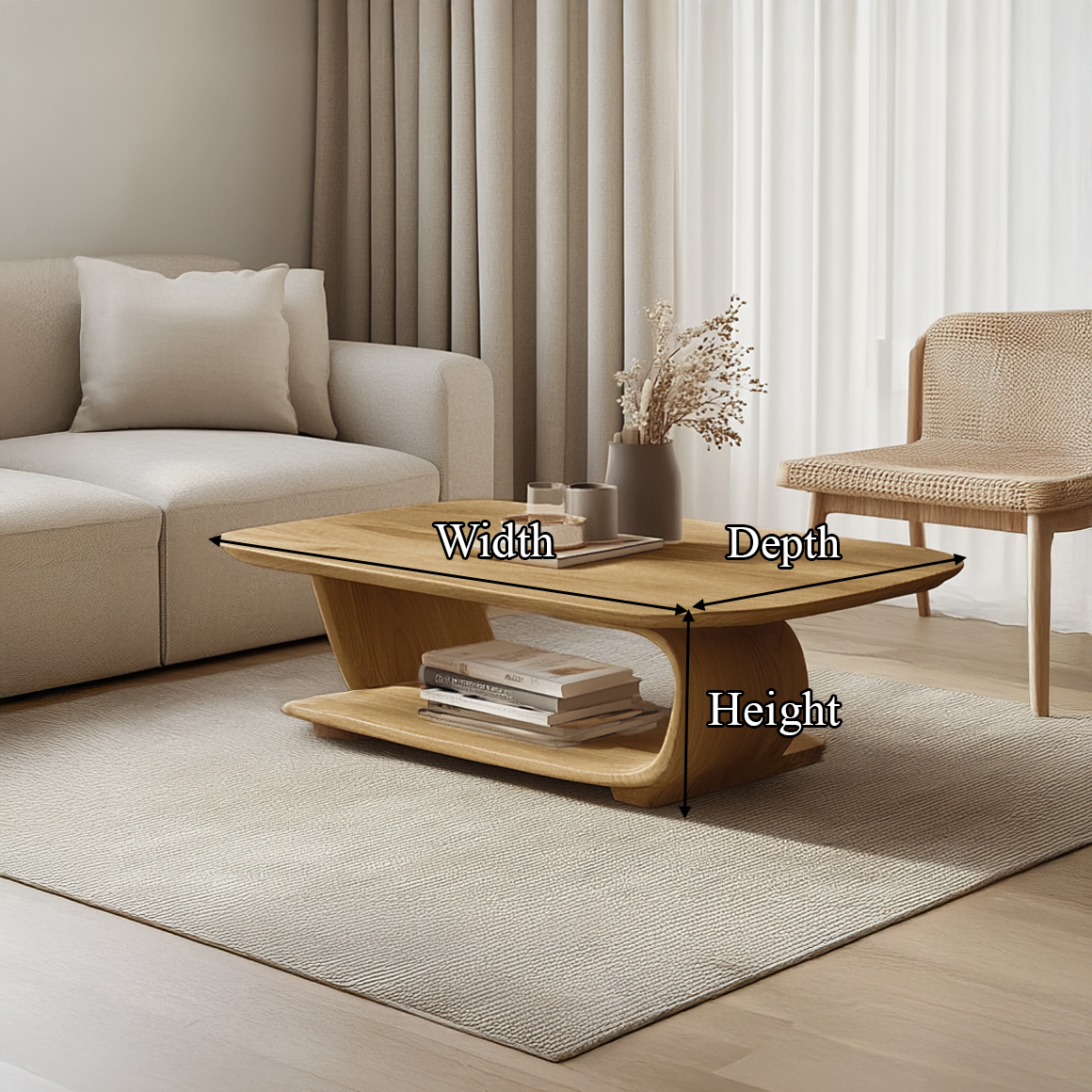 Scandinavian Minimalist Coffee Table Living Room Sitting Room SINLSACF232