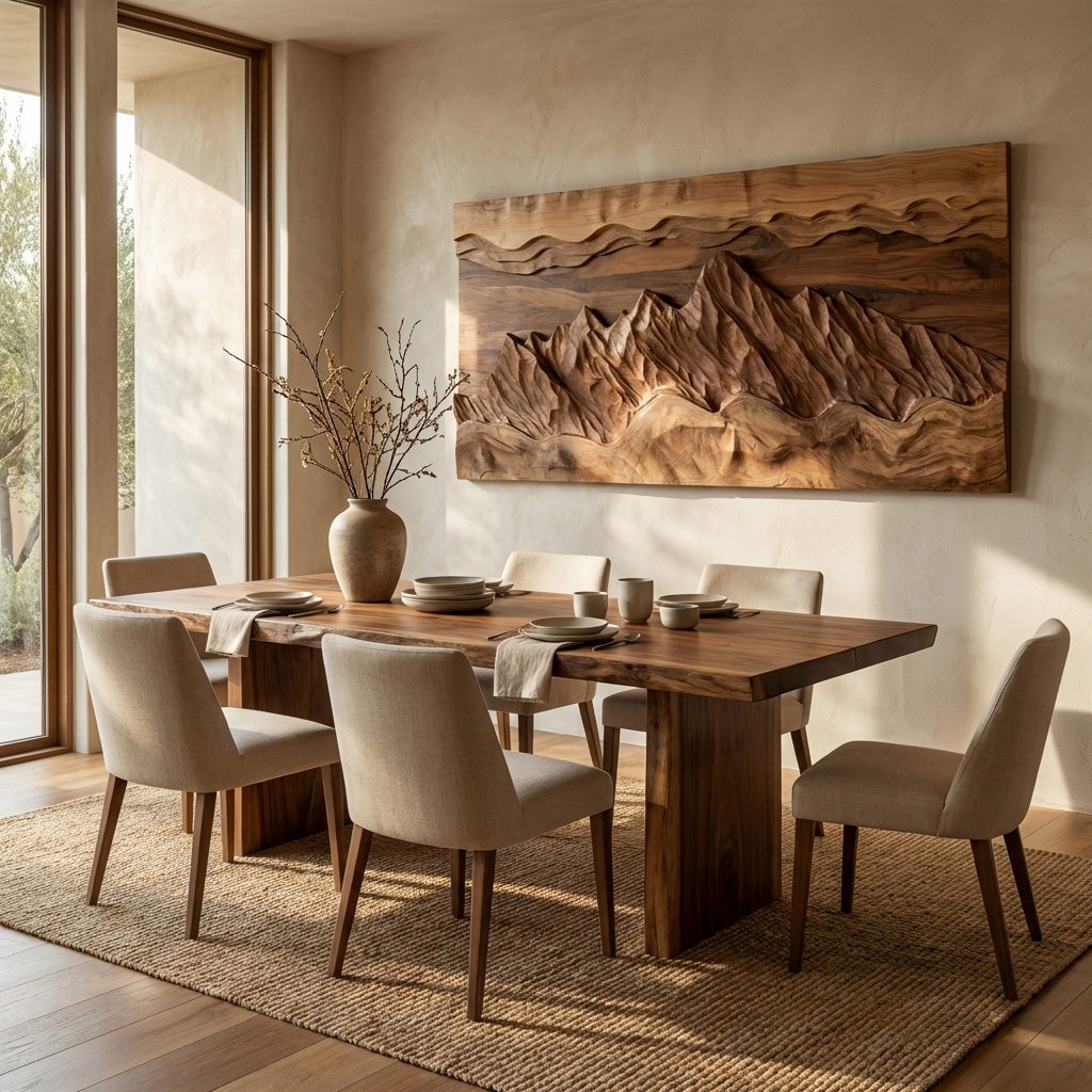 Organic Wood Wall Art Landscape Decor For Living Room RTTHHNWA172