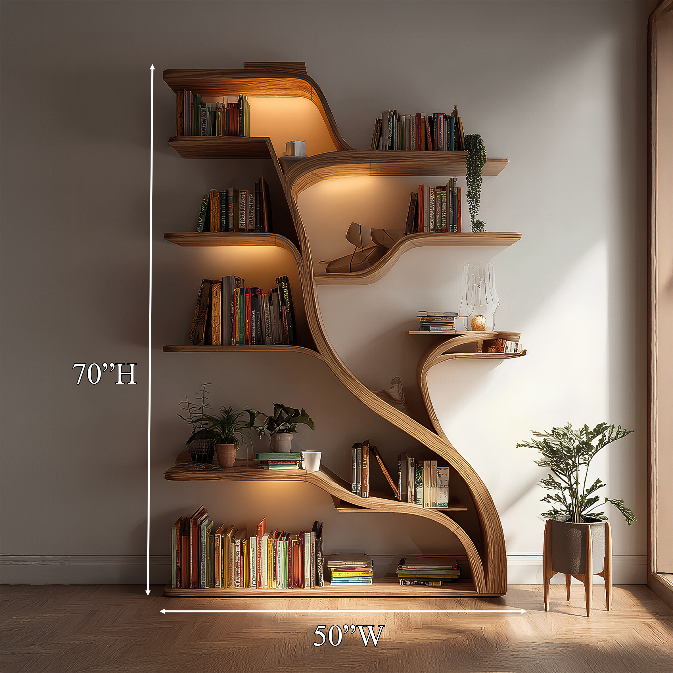 Tree Branch Wall Shelf Solid Wood Farmhouse Decor Gift SINLSATB187