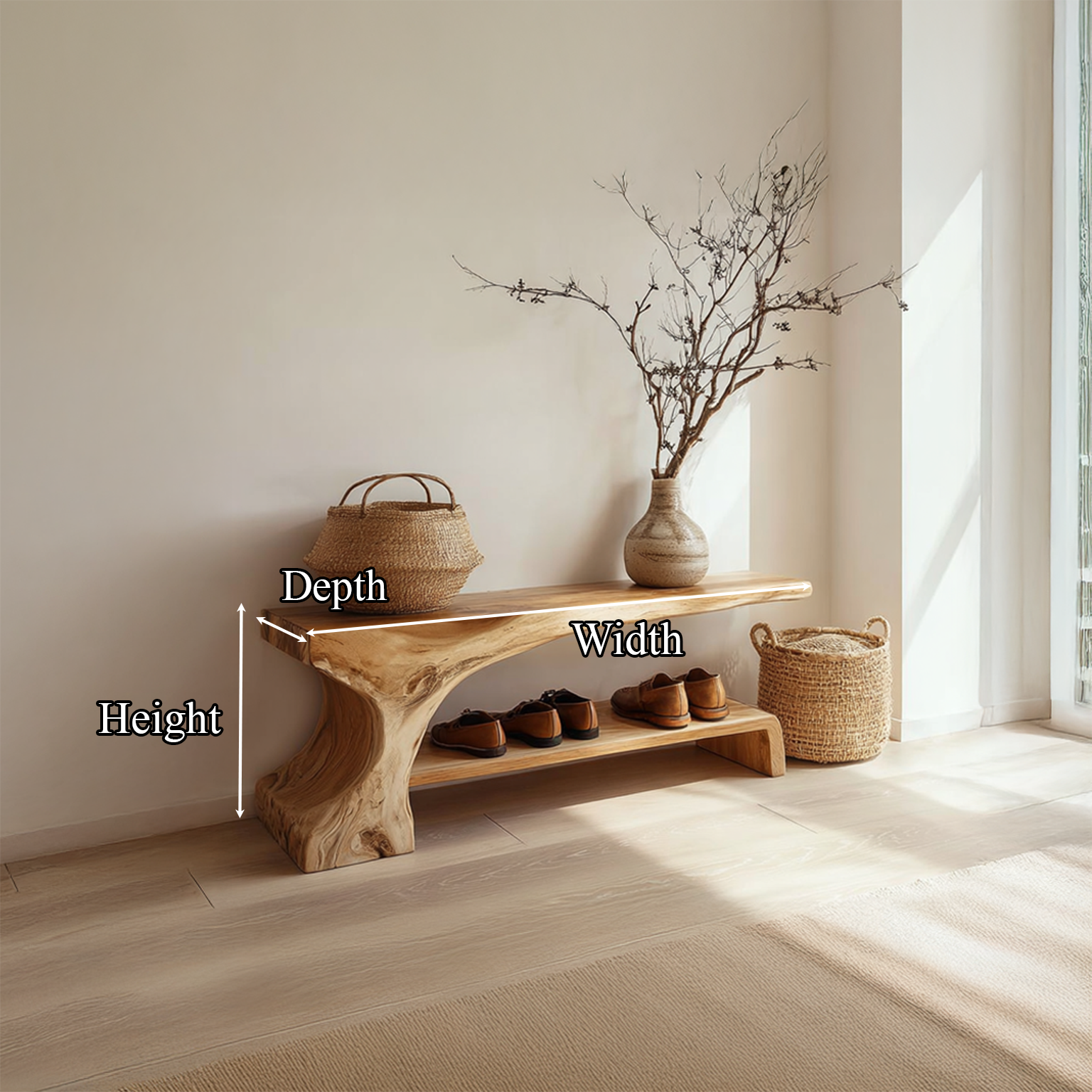 Rustic Entryway Shoe Bench Hallway Living Room SINLSASB033