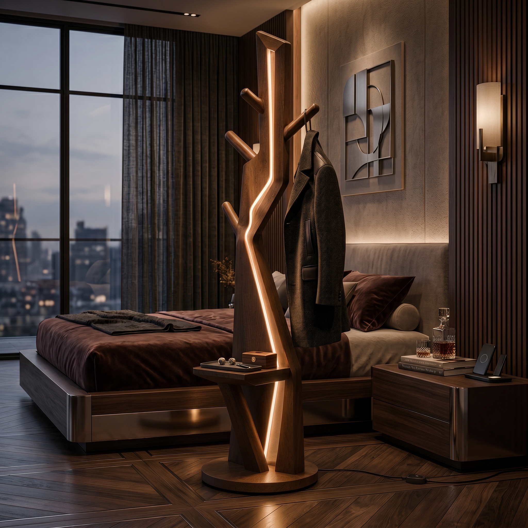 Modern Branch Lamp With Hooks For Entryway SILDTTNLAM013