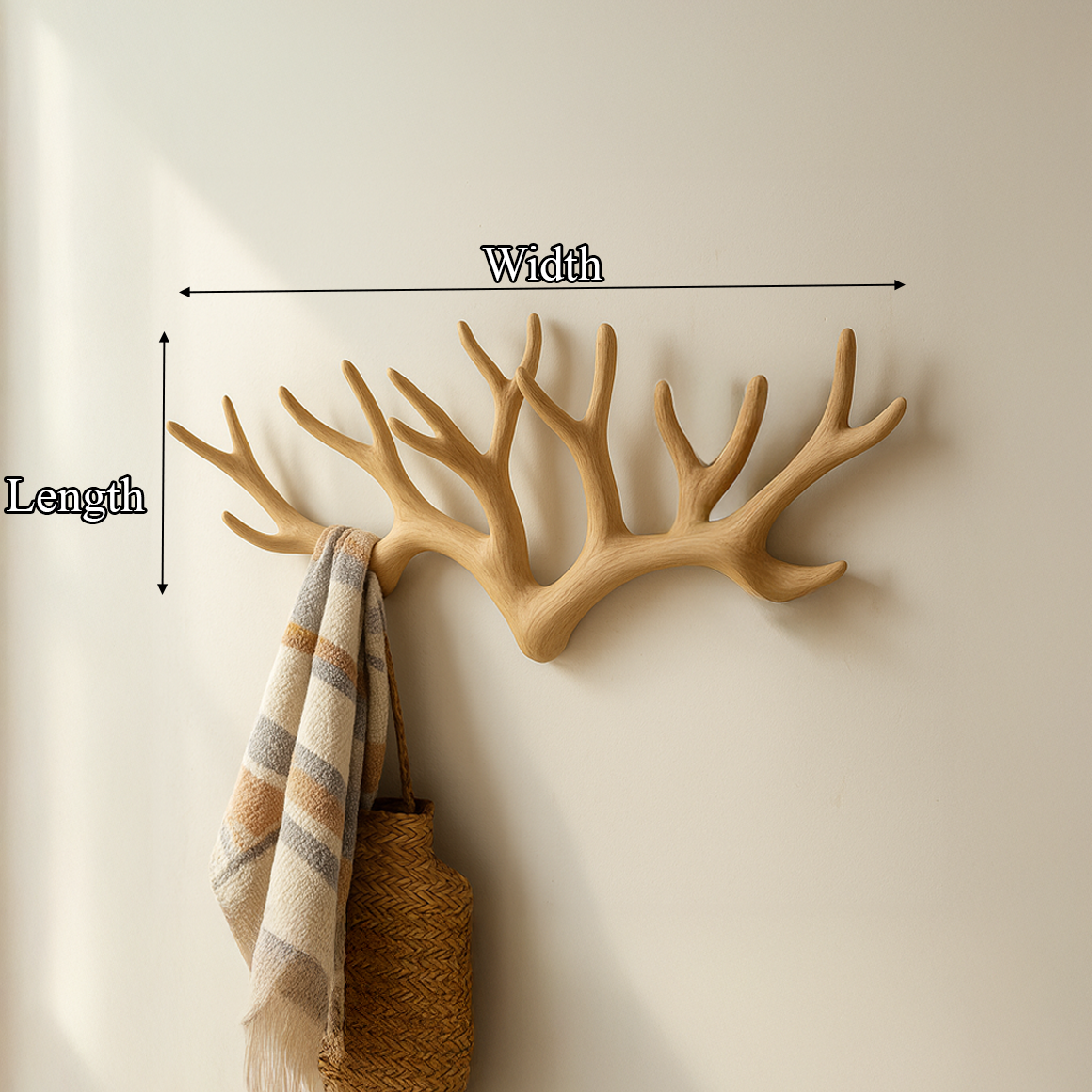 Rustic Antler Wall Rack Entryway Storage SINLSATCR022