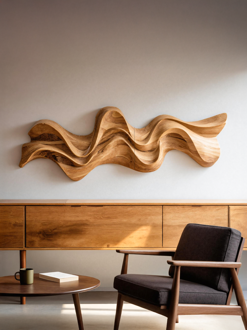 Modern Wavy Wall Art Sculpture For Living Room SITHTTWA017
