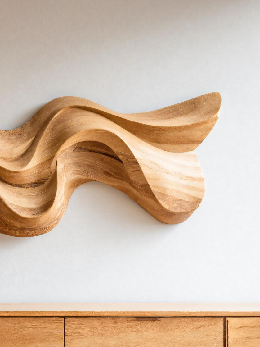 Modern Wavy Wall Art Sculpture For Living Room SITHTTWA017