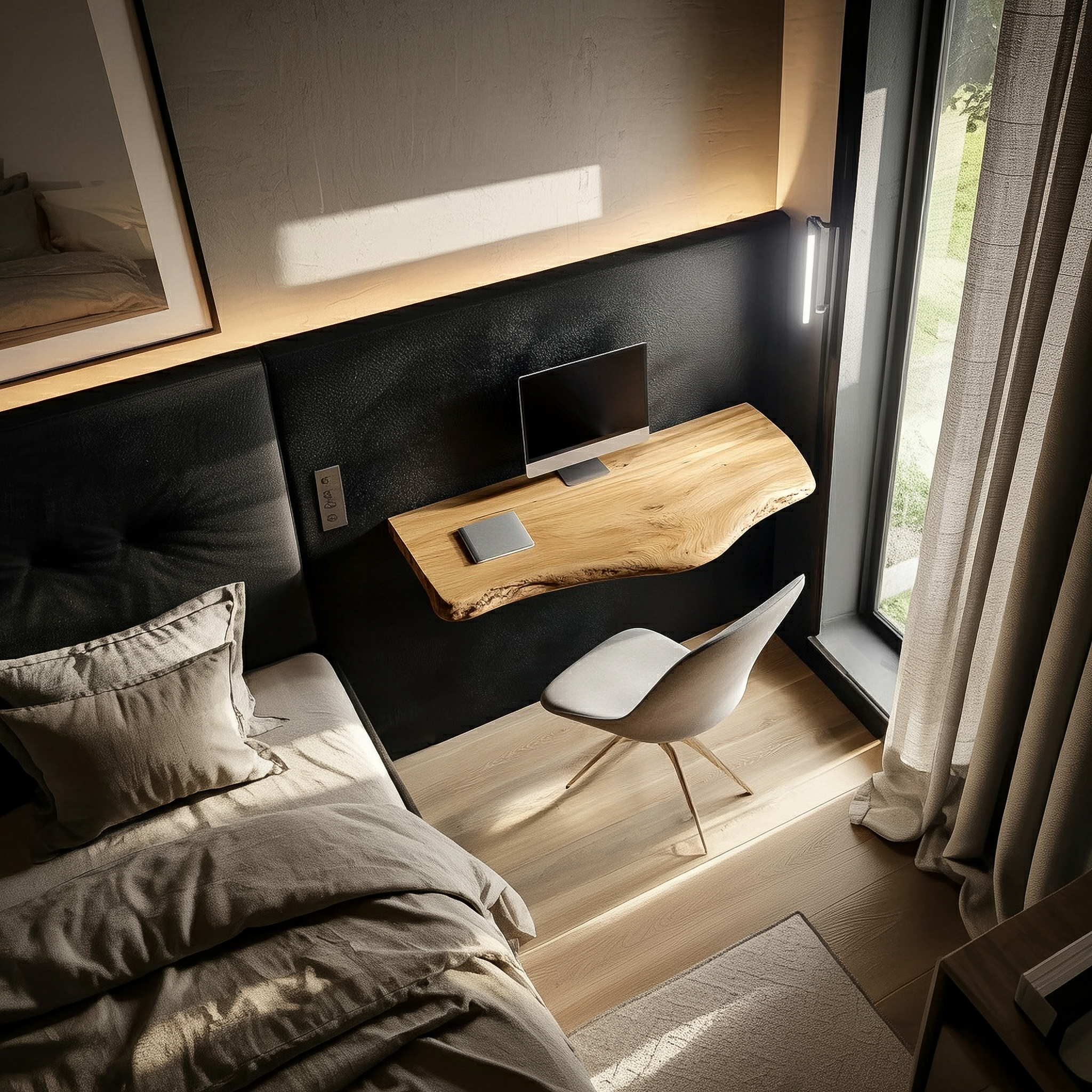 Rustic Floating Desk For Home Office And Bedroom SINLSAFL458