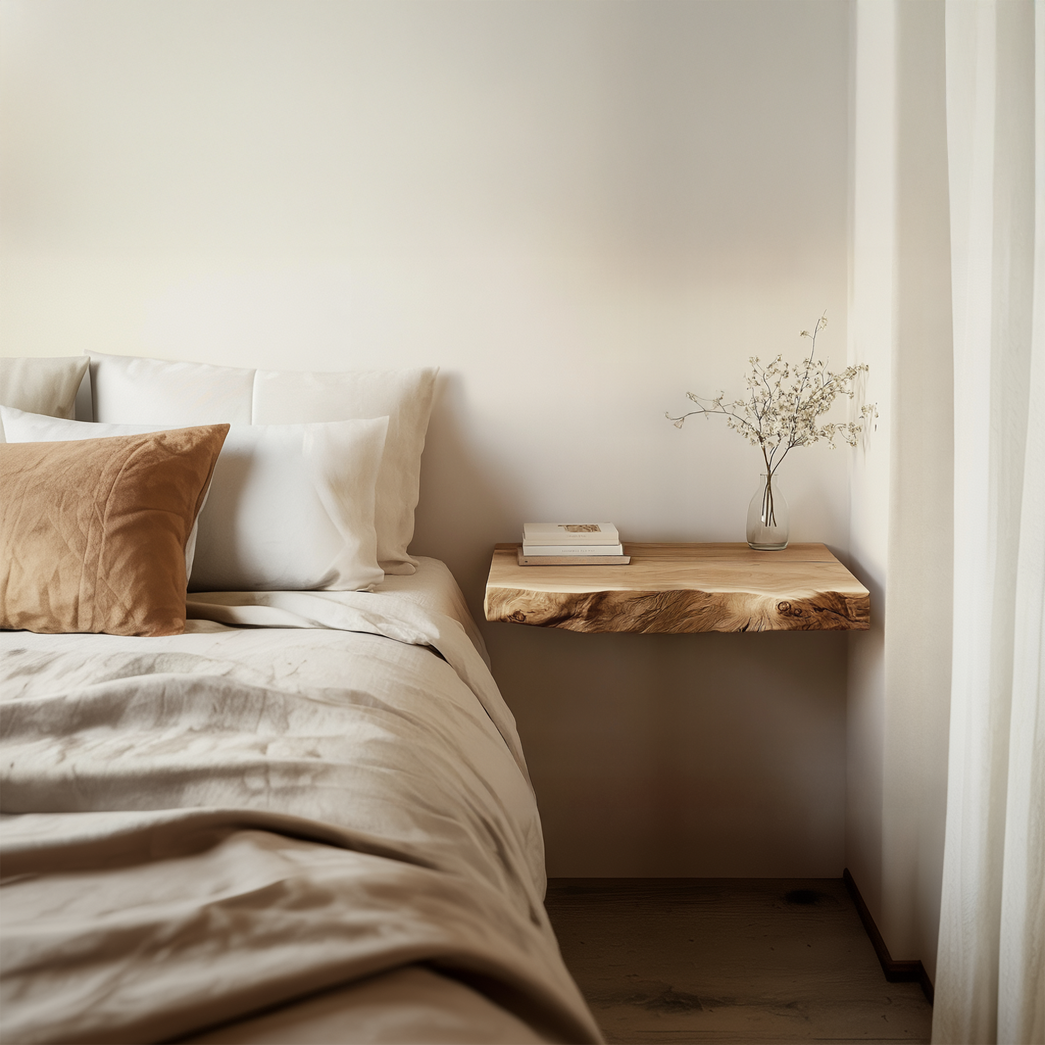 Rustic Floating Nightstand For Bedroom And Small Space SINLSAFL461