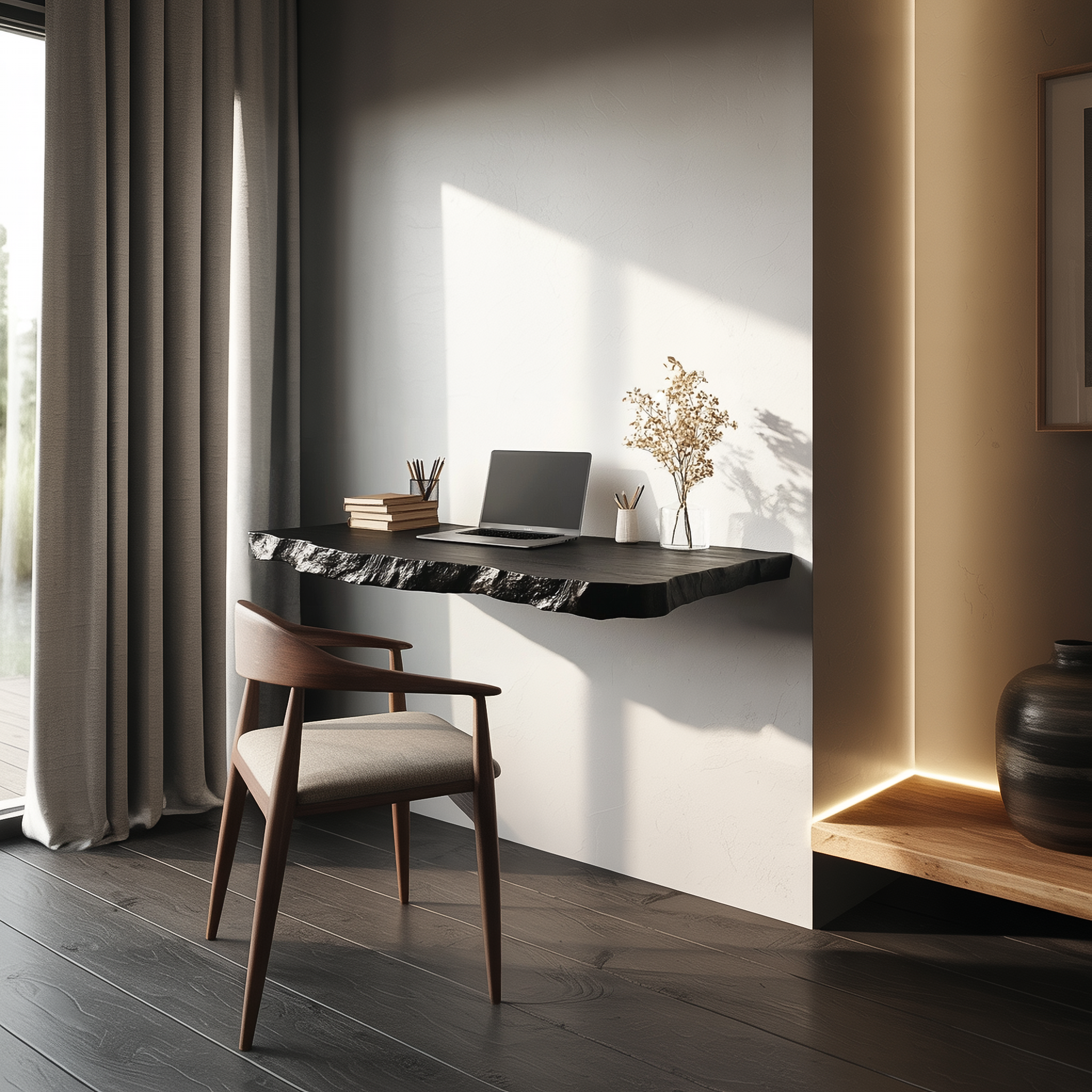 Rustic Computer Floating Desk For Home Office And Minimal Interior SINLSAFL470