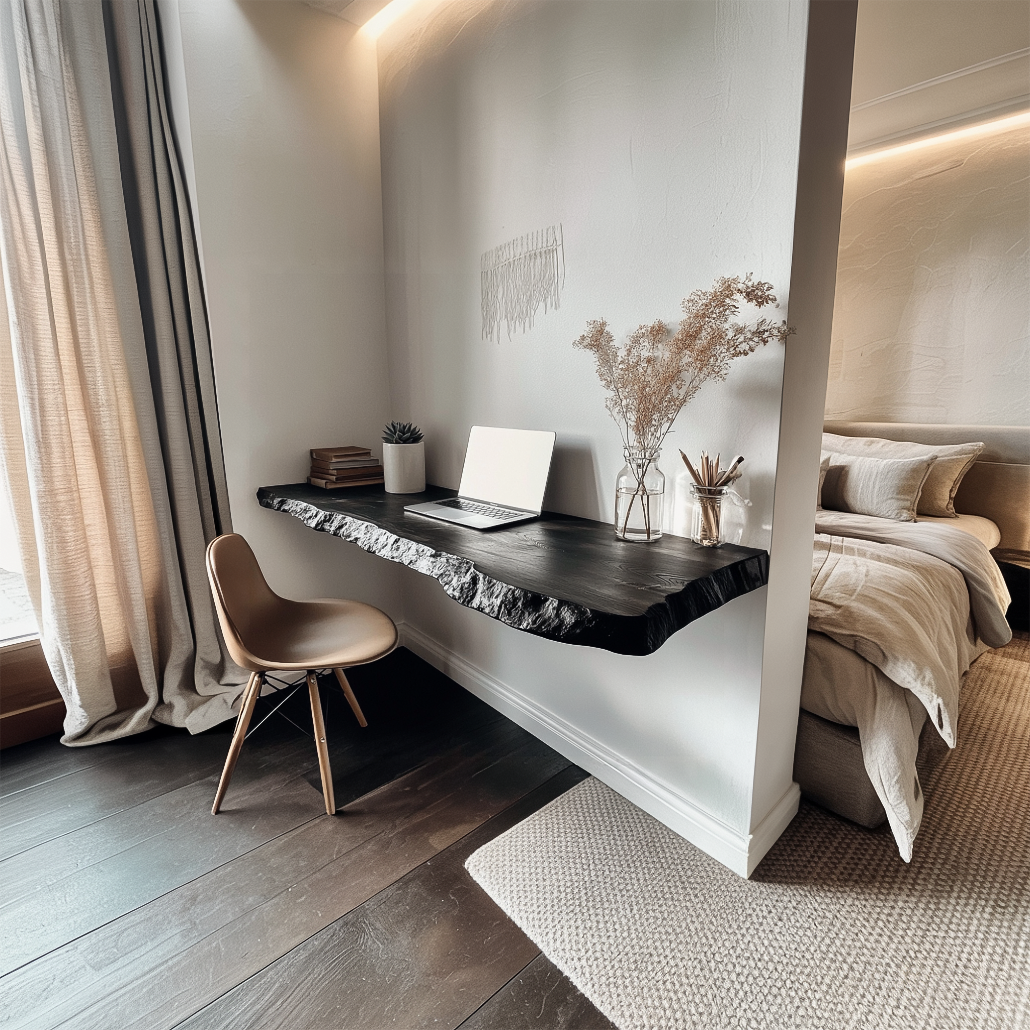 Rustic Wall Mounted Desk For Bedroom Or Studio Space SINLSAFL471