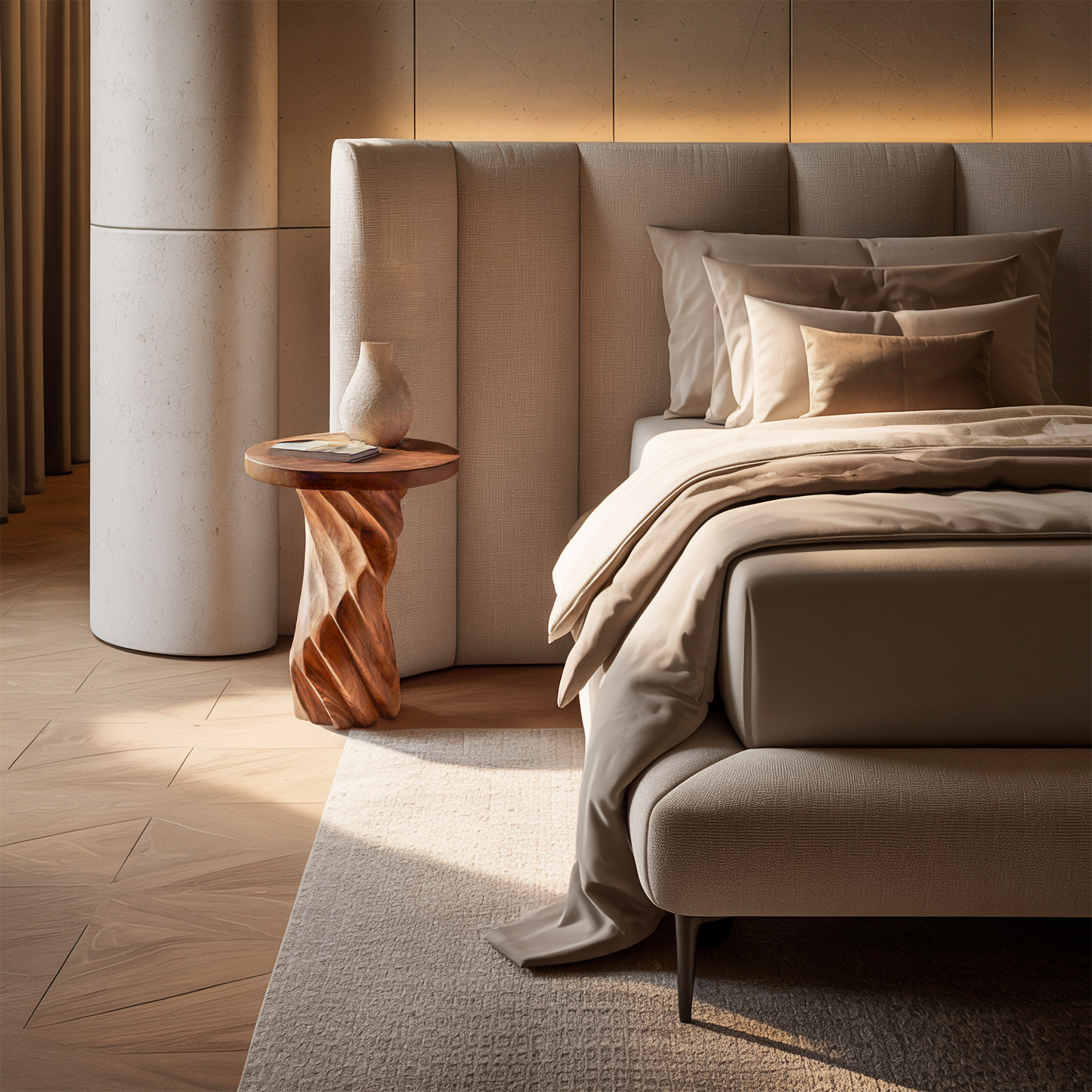 Mid Century Organic Nightstand For Bedroom And Reading Nook SINLSABT231