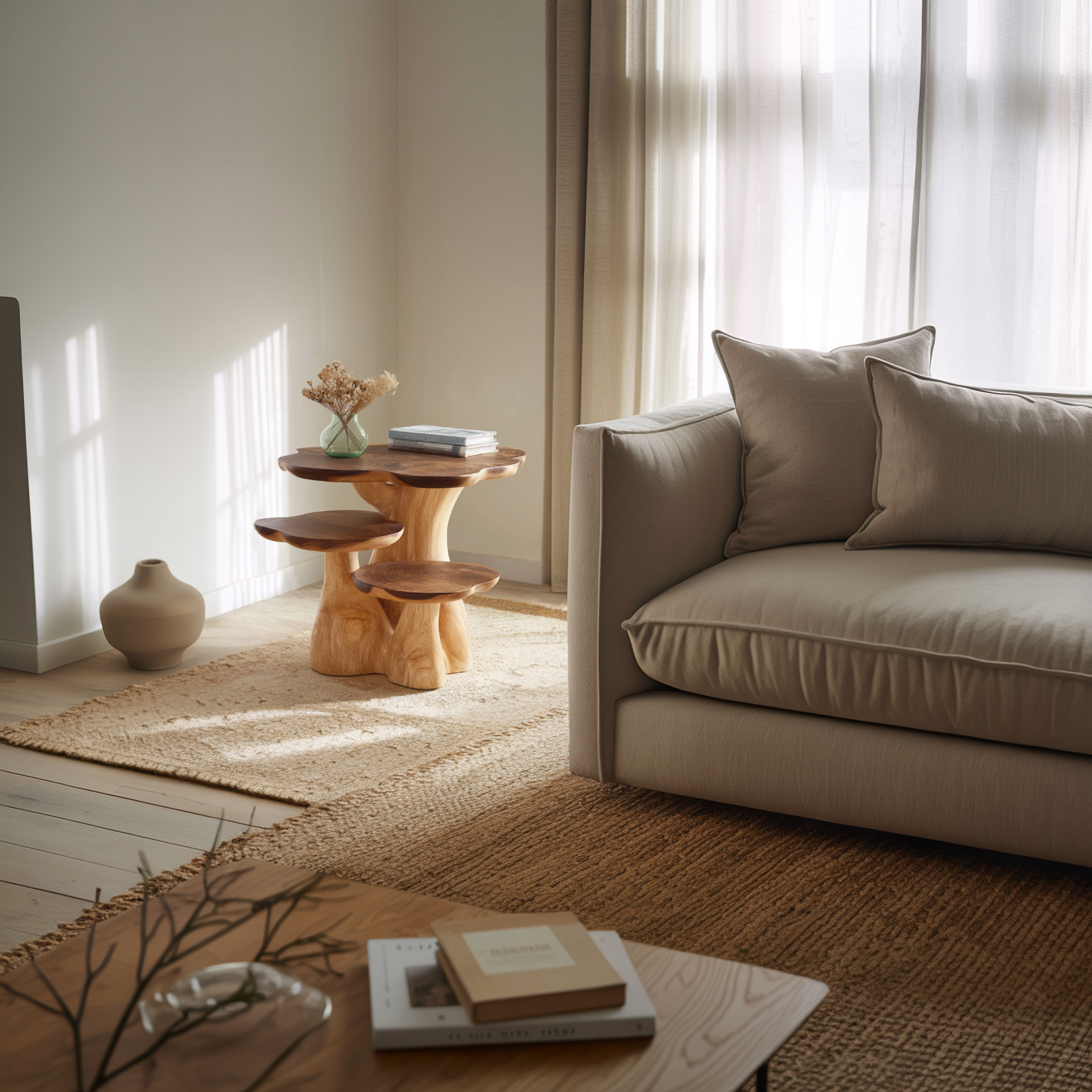 Rustic Mushroom Side Table For Living Room And Apartment SINLSABT234