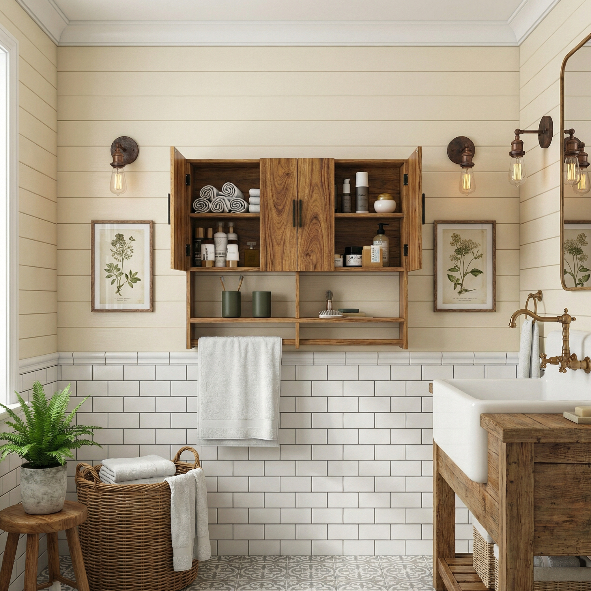 Modern Farmhouse Bathroom Wall Cabinet For Bathroom And Vanity Wall SINLSABCT005