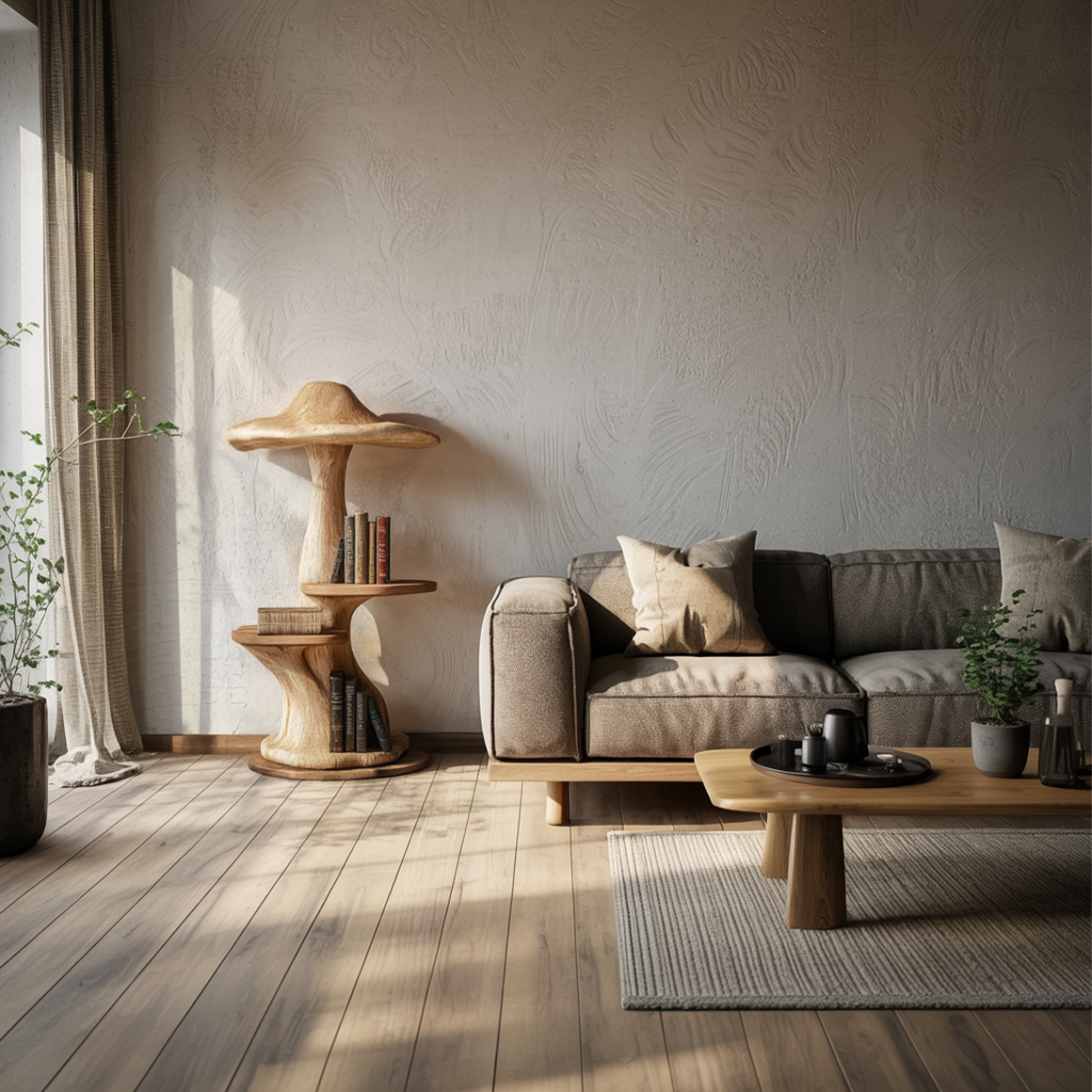 Modern Organic Mushroom Shelf For Living Room or Bedroom SINLSABT209