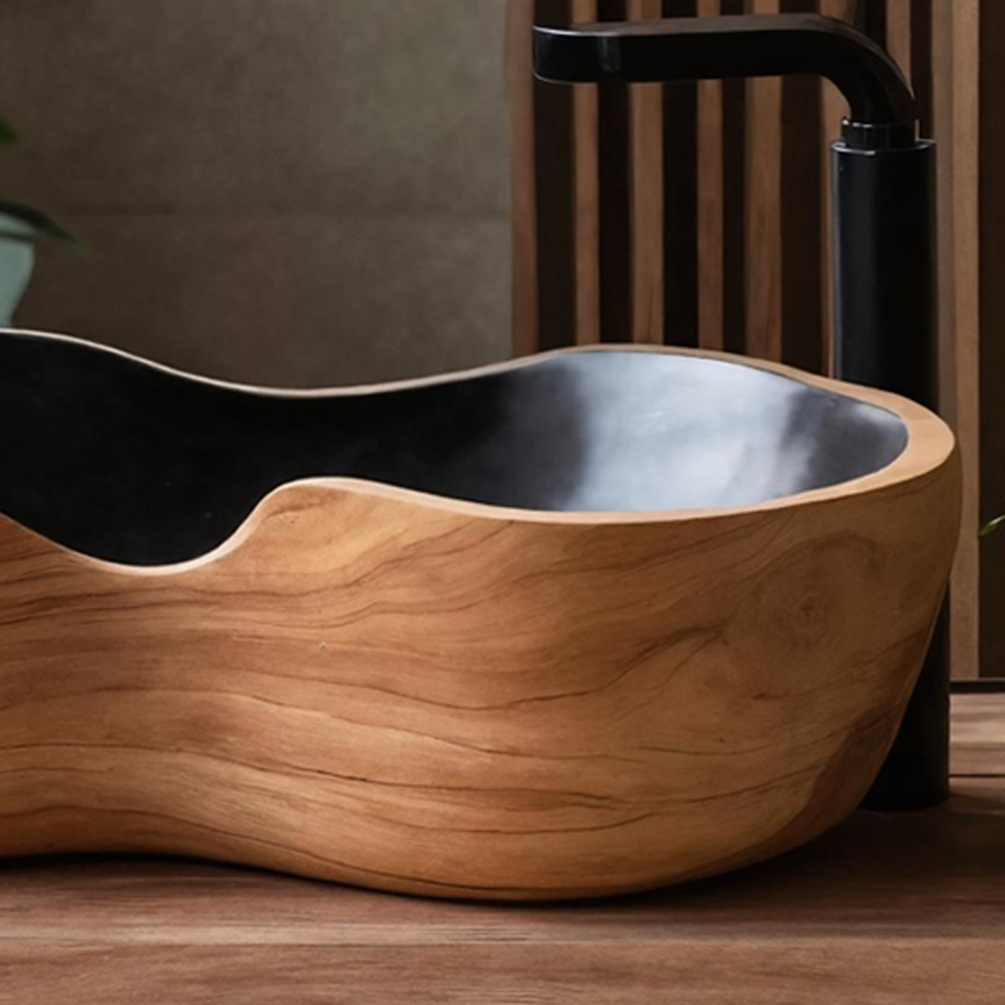 Mid Century Handcrafted Wood Wash Basin For Bathroom Use SILDTTNVS005