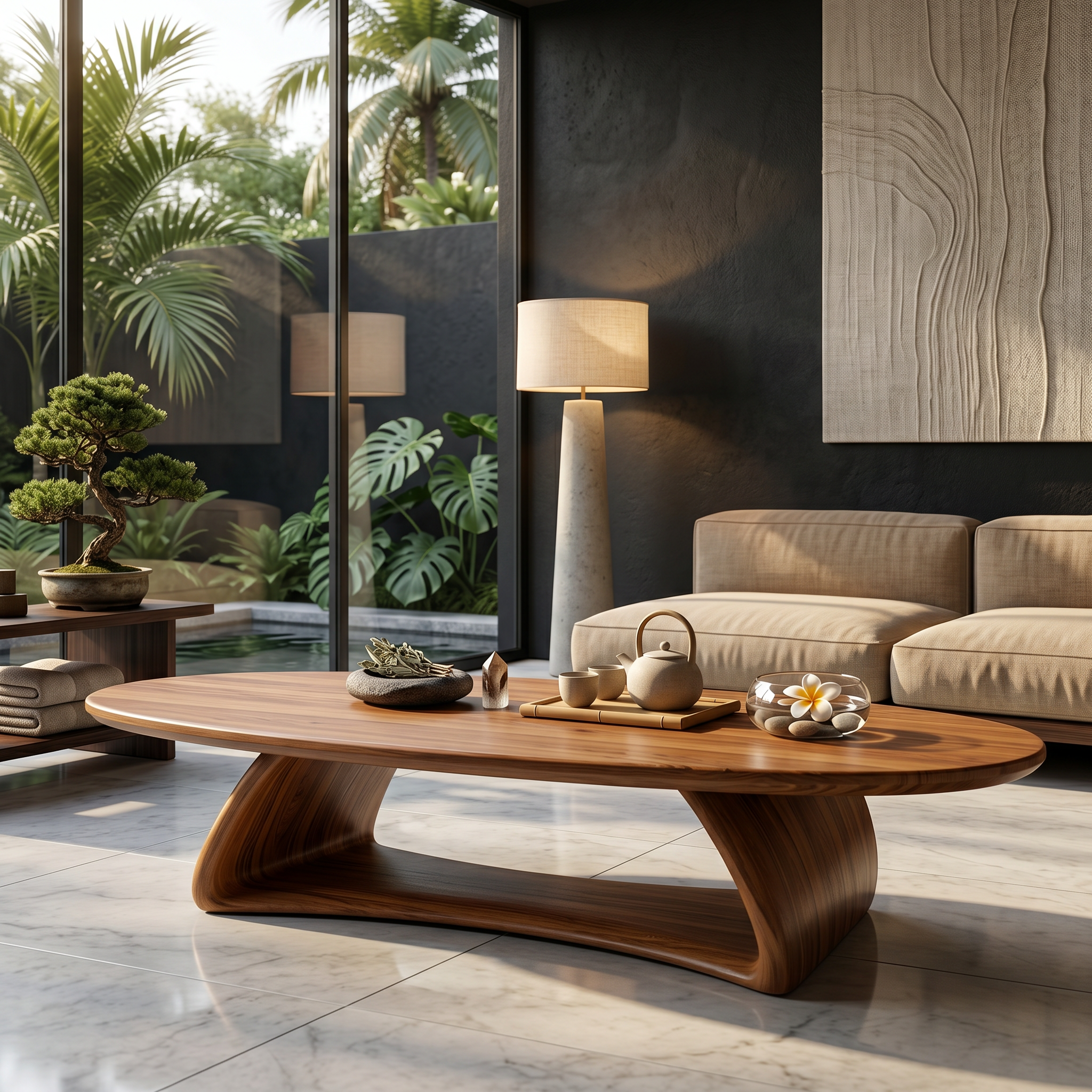 Contemporary Coffee Table With Artistic Sculptural Form For Living Room SINLSACF404