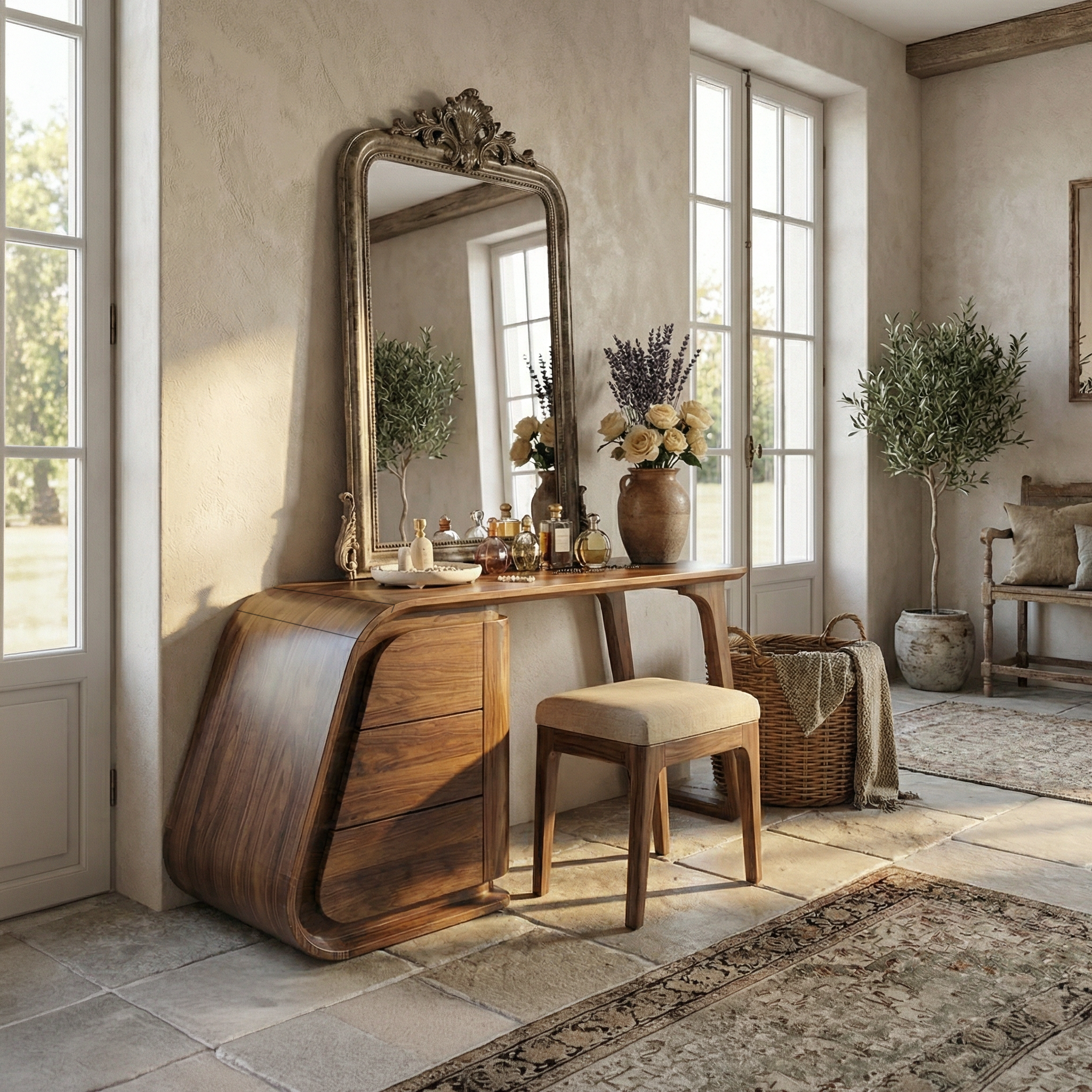 Modern Makeup Vanity Desk With Drawers For Bedroom SINLSABDT061