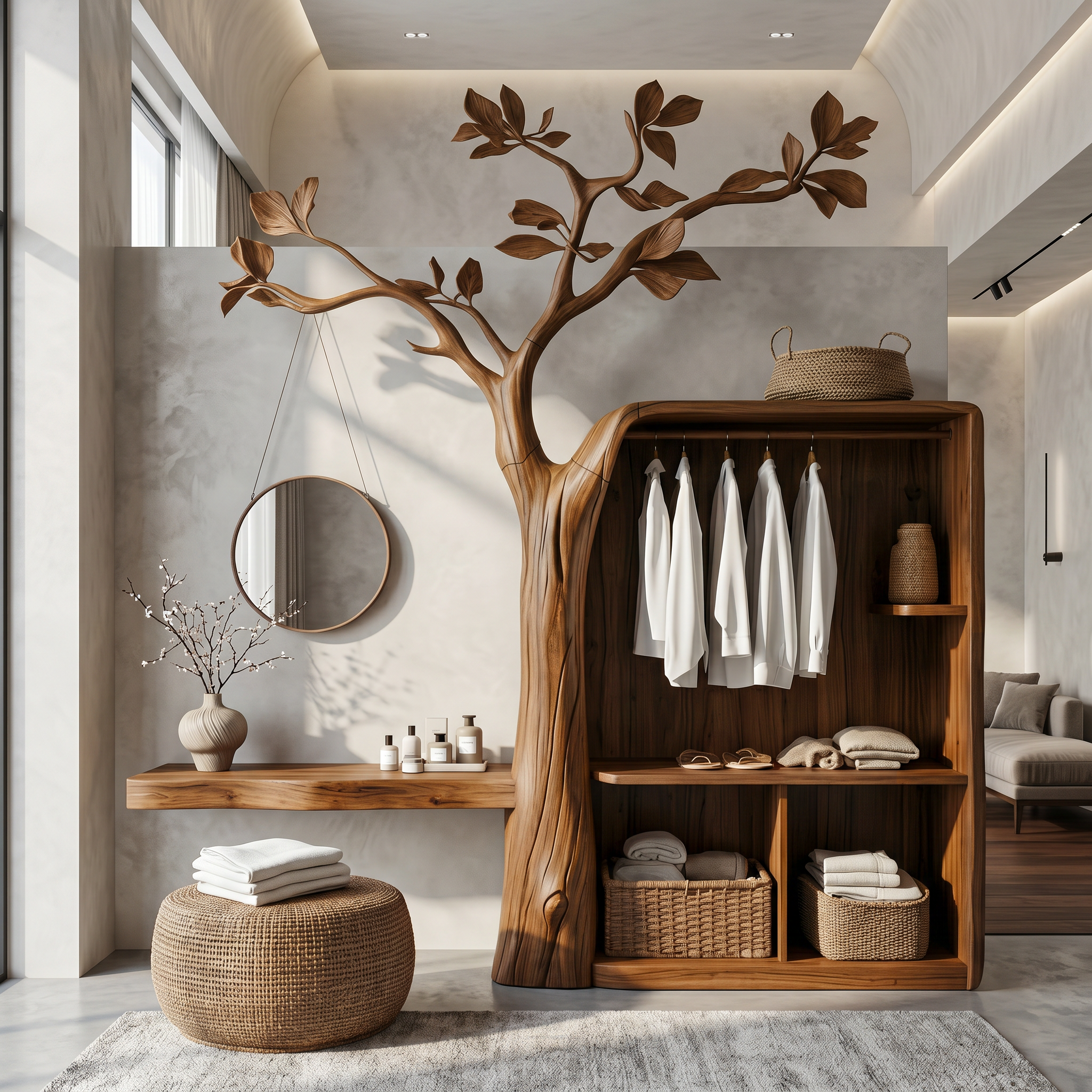 Organic Modern Hanging Clothes Rack Tree Coat Rack Bedroom And Dressing Room SINLSATCR108