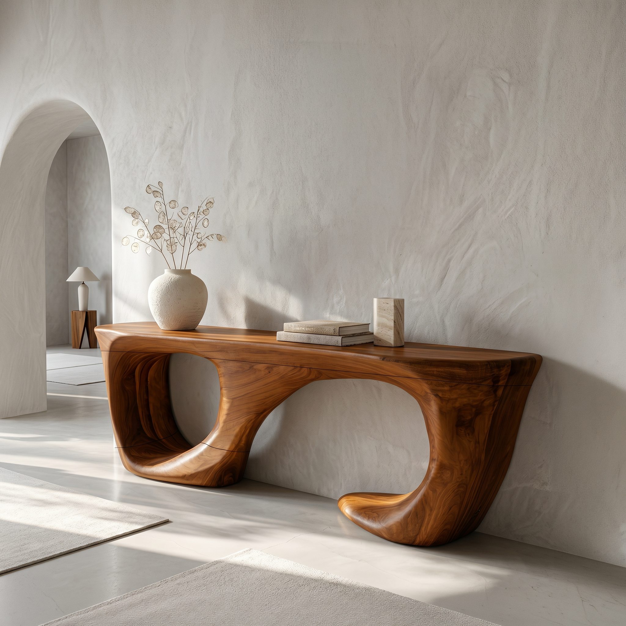 Contemporary Console Table With Curved Open Structure For Living Room SINLSACS650