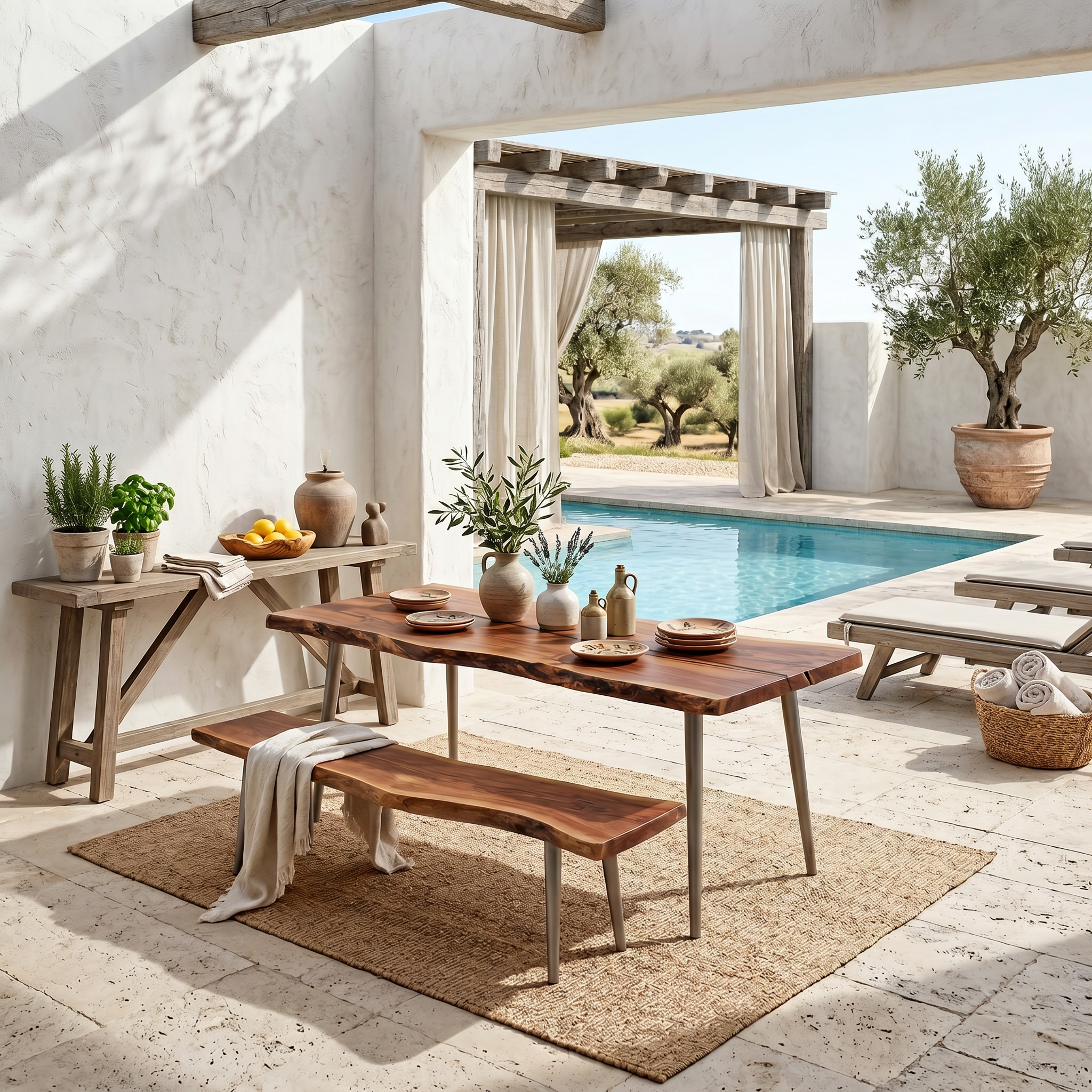 Rustic Dining Table With Trestle Wood Base For Dining Room SINLSADT189