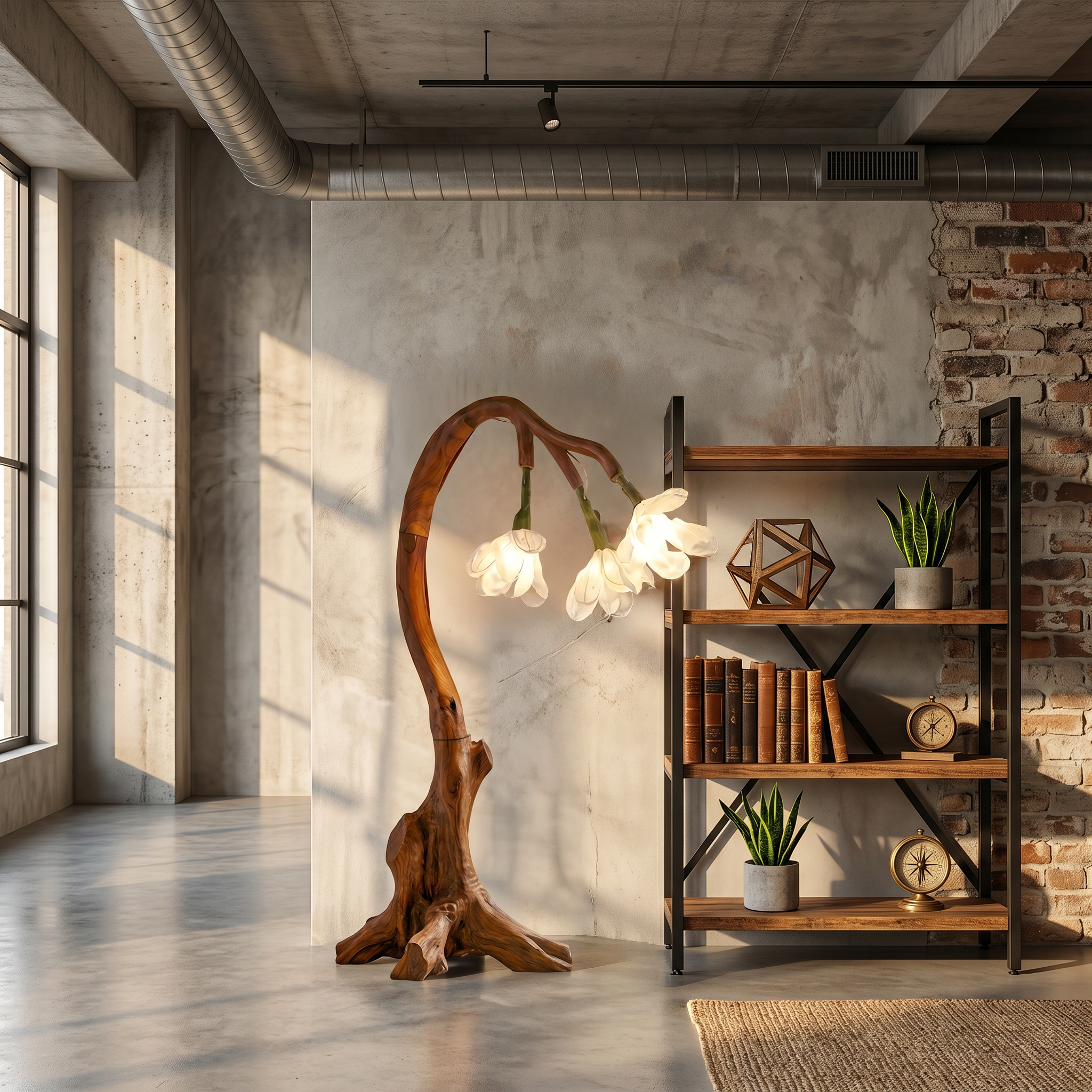 Organic Modern Floral Floor Lamp For Living Room And Bedroom SINLSAFLP080