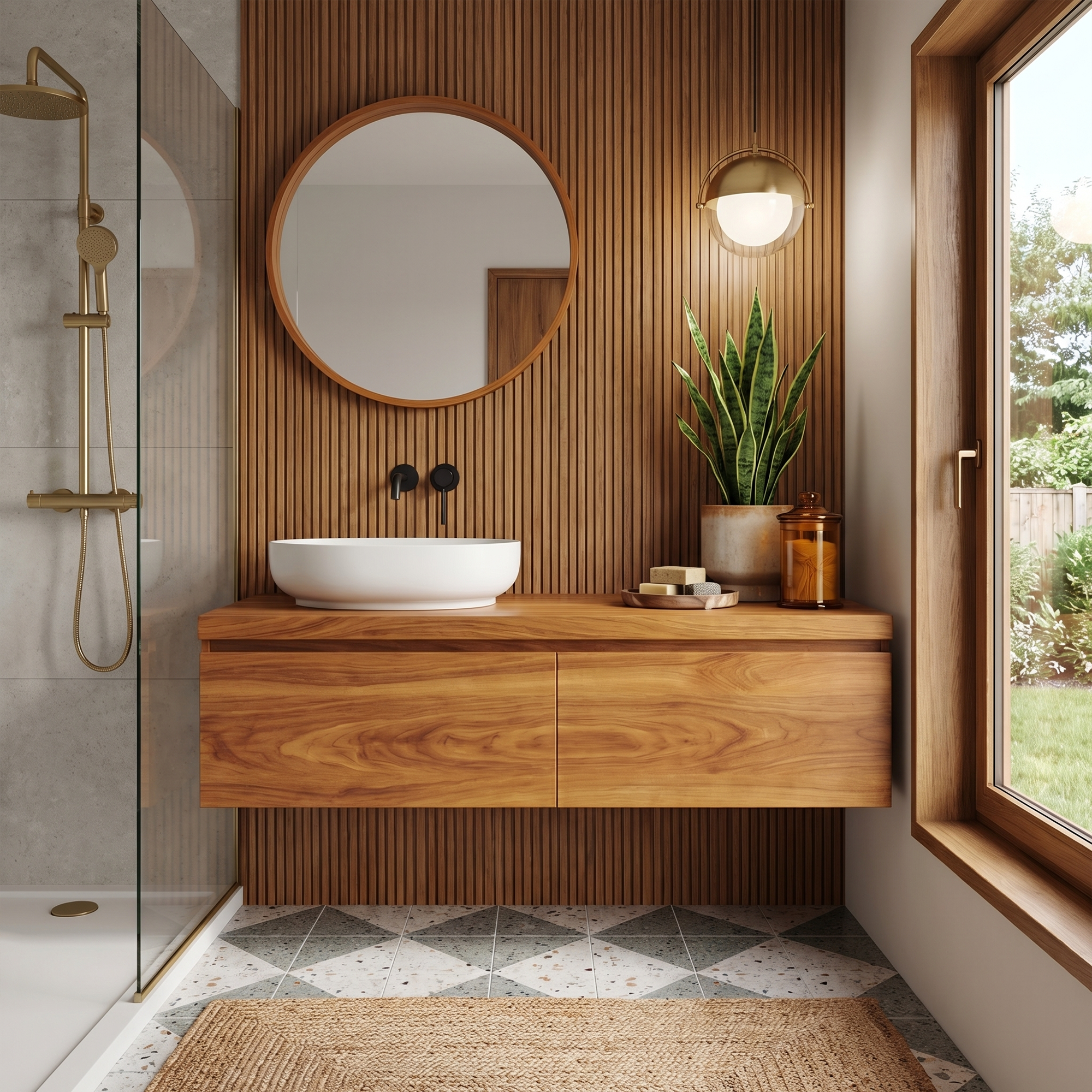 Mid Century Bathroom Vanity Cabinet for Small Bathroom Spaces SINLKIBRV202