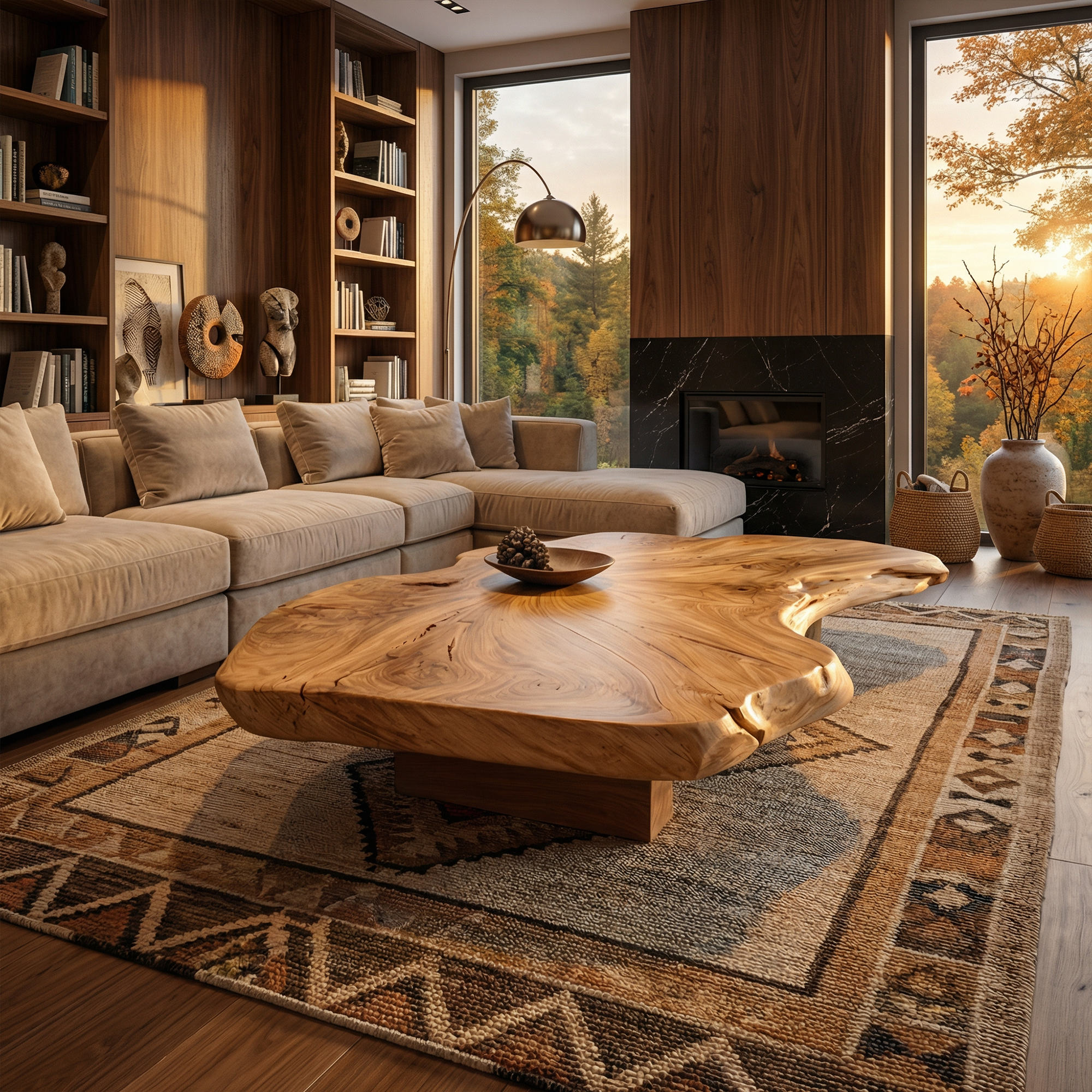 Rustic Organic Coffee Table Living Room Or Family Room SINLKICF133