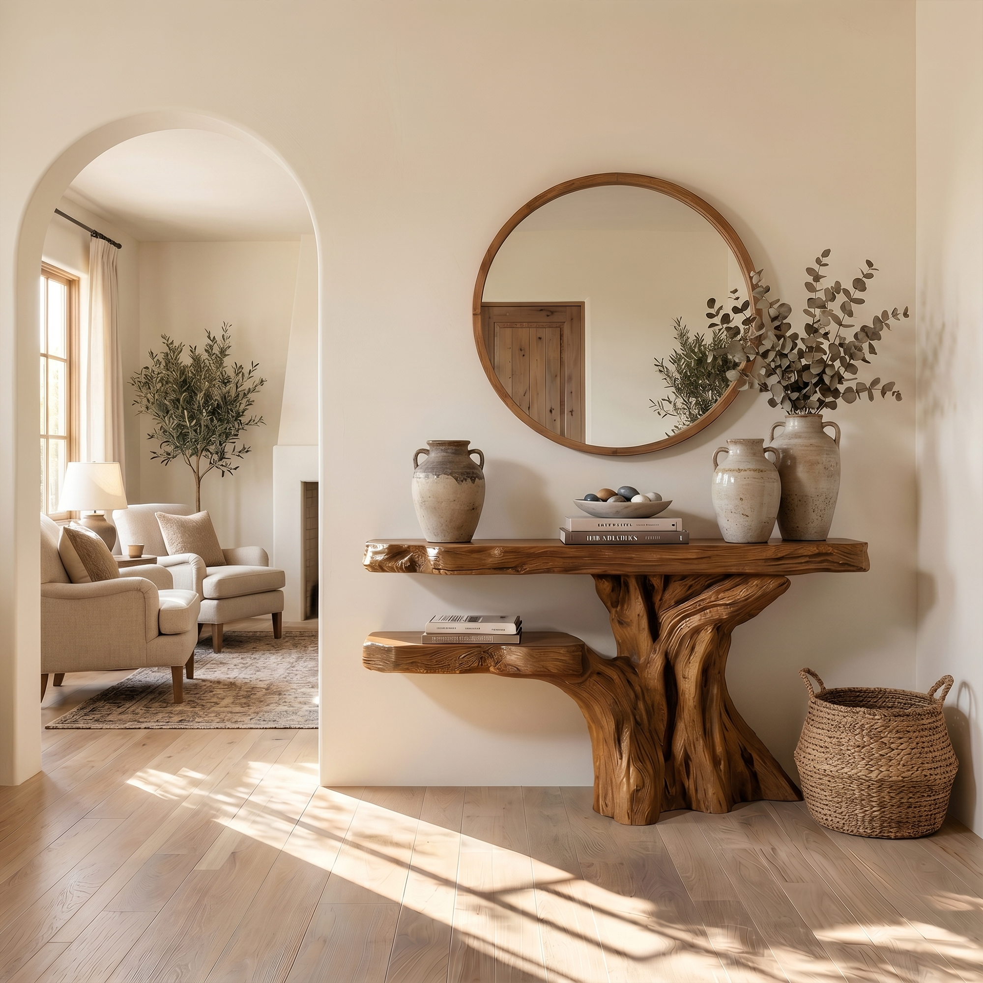 Minimalist Sculptural Console Table For Entryway And Living Room SINLKICS571