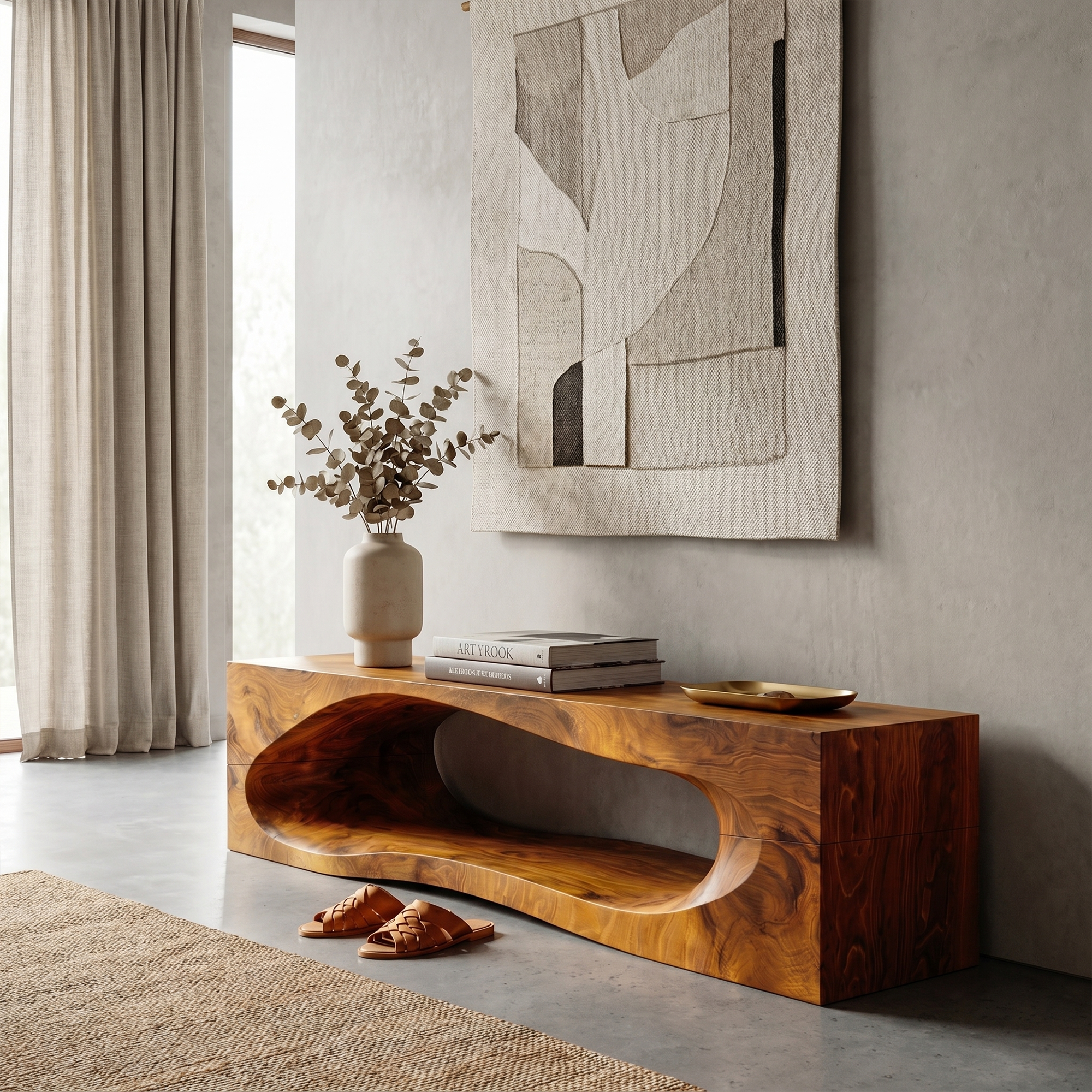 Rustic Bench With Built In Storage Shelf For Entryway SINLKIRS109