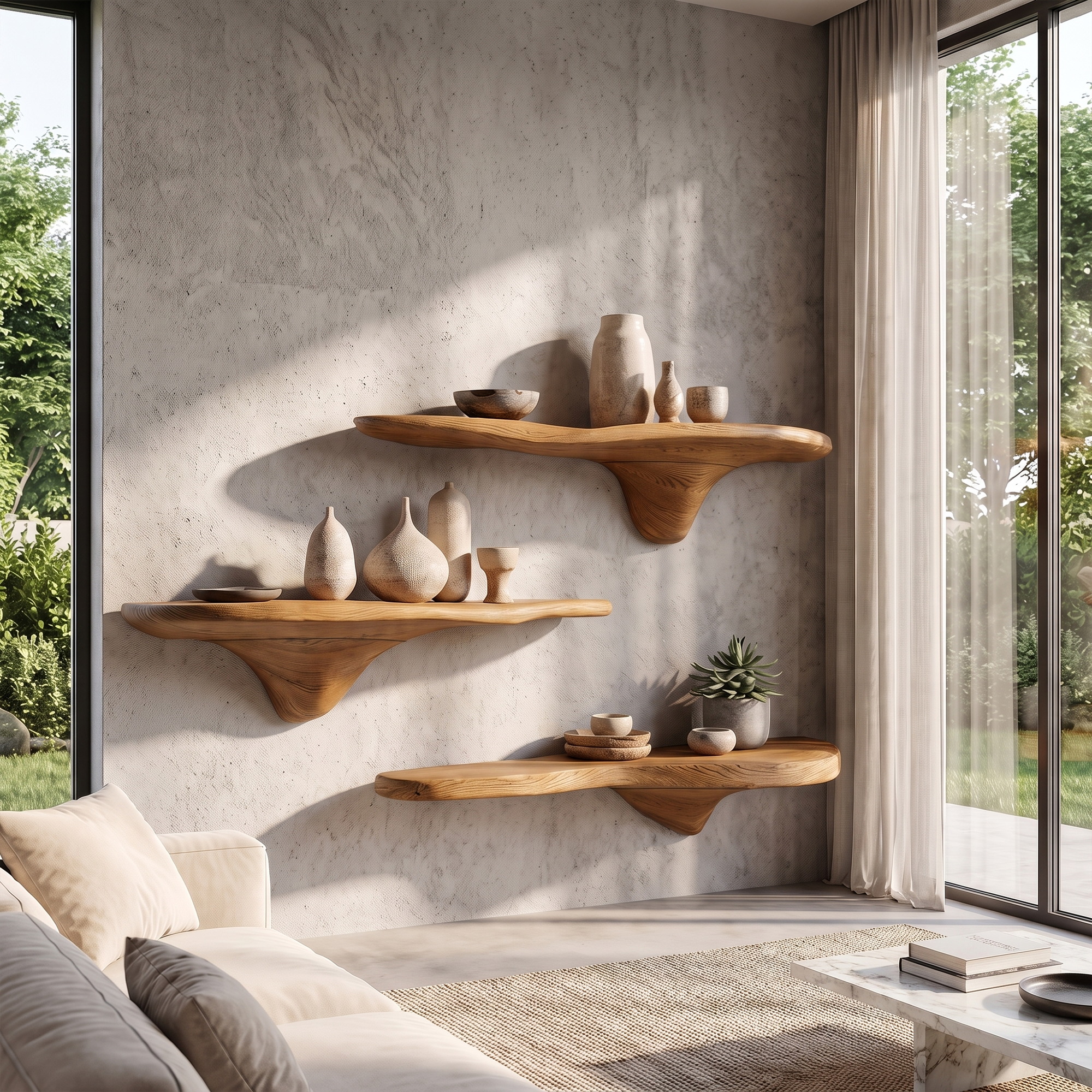 Rustic Mushroom Wall Shelf Entryway SINLKIFL141