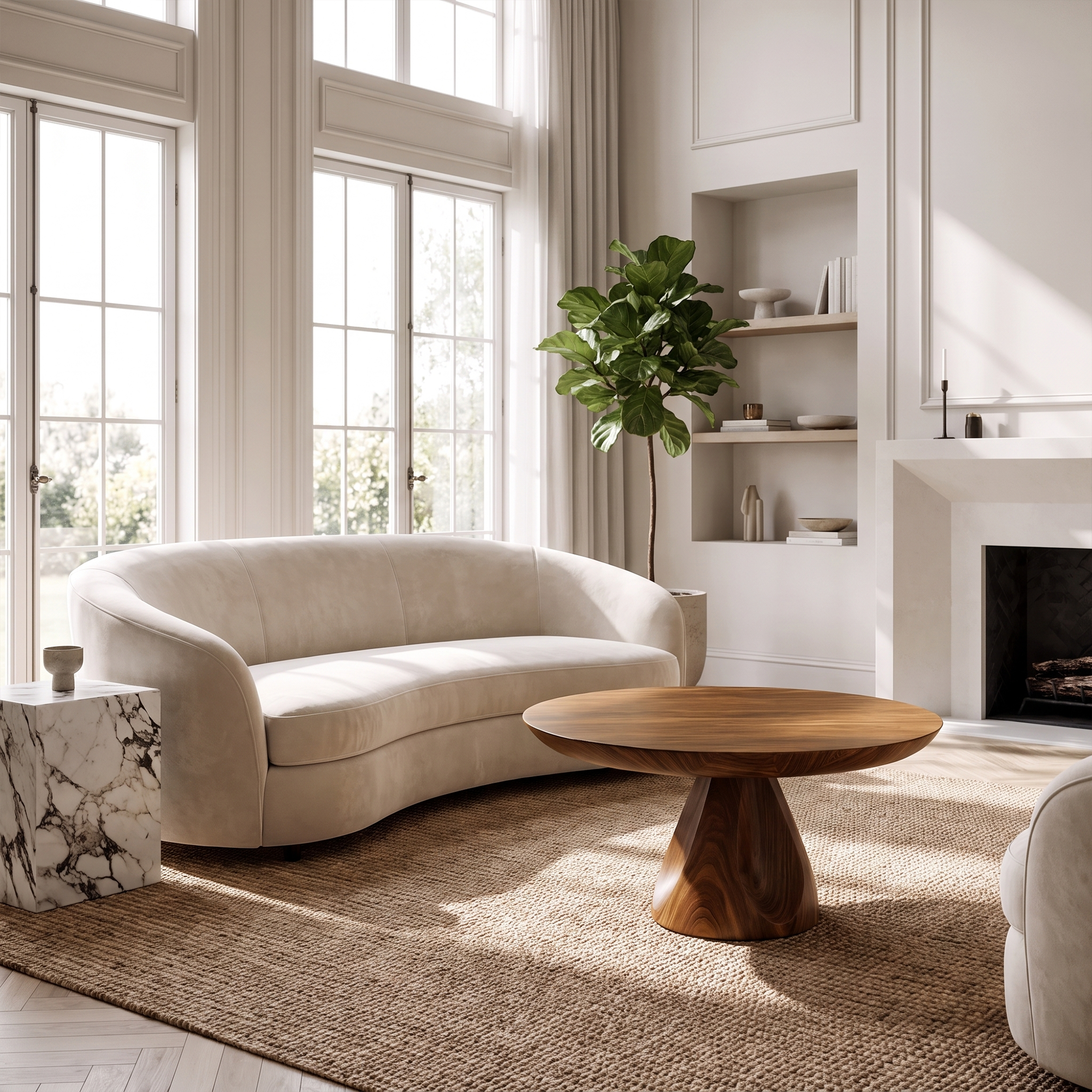 Contemporary Round Coffee Table Living Room Family Room SINLKICF211