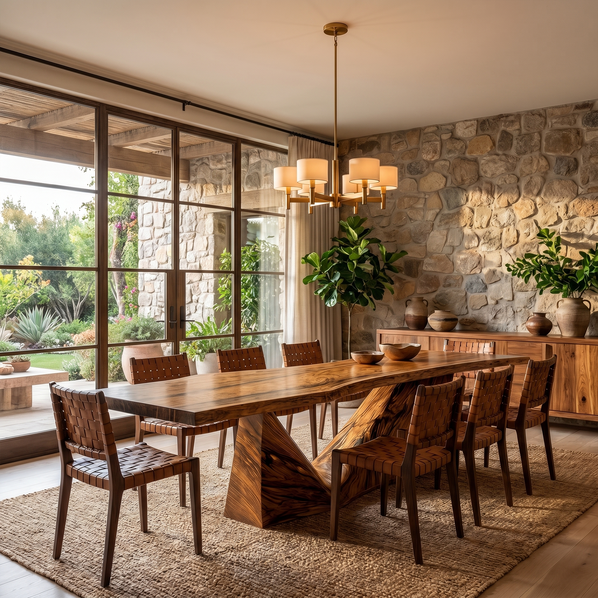 Organic Sculptural Dining Table For Dining Room And Kitchen SINLKIDT164
