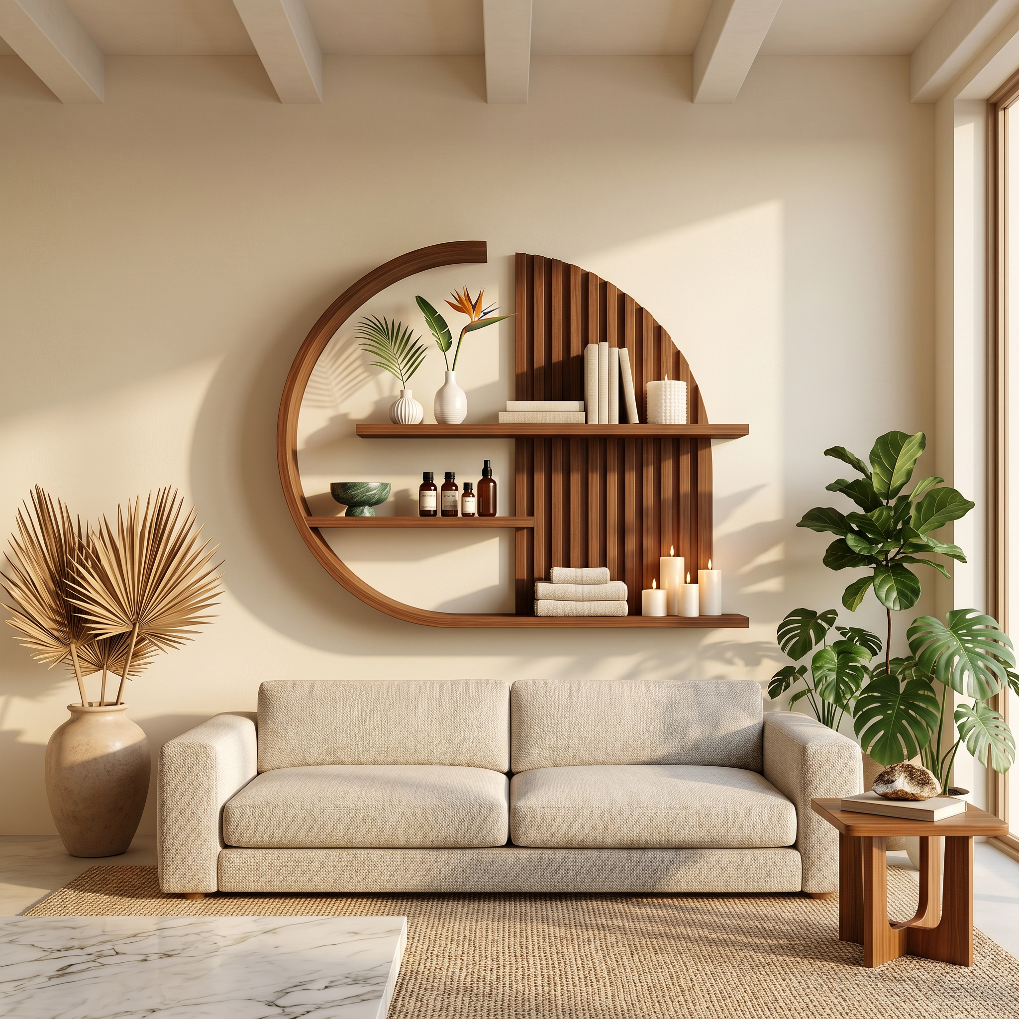Japandi Minimal Wall Shelf Living Room And Calm Space SINLSAFL231