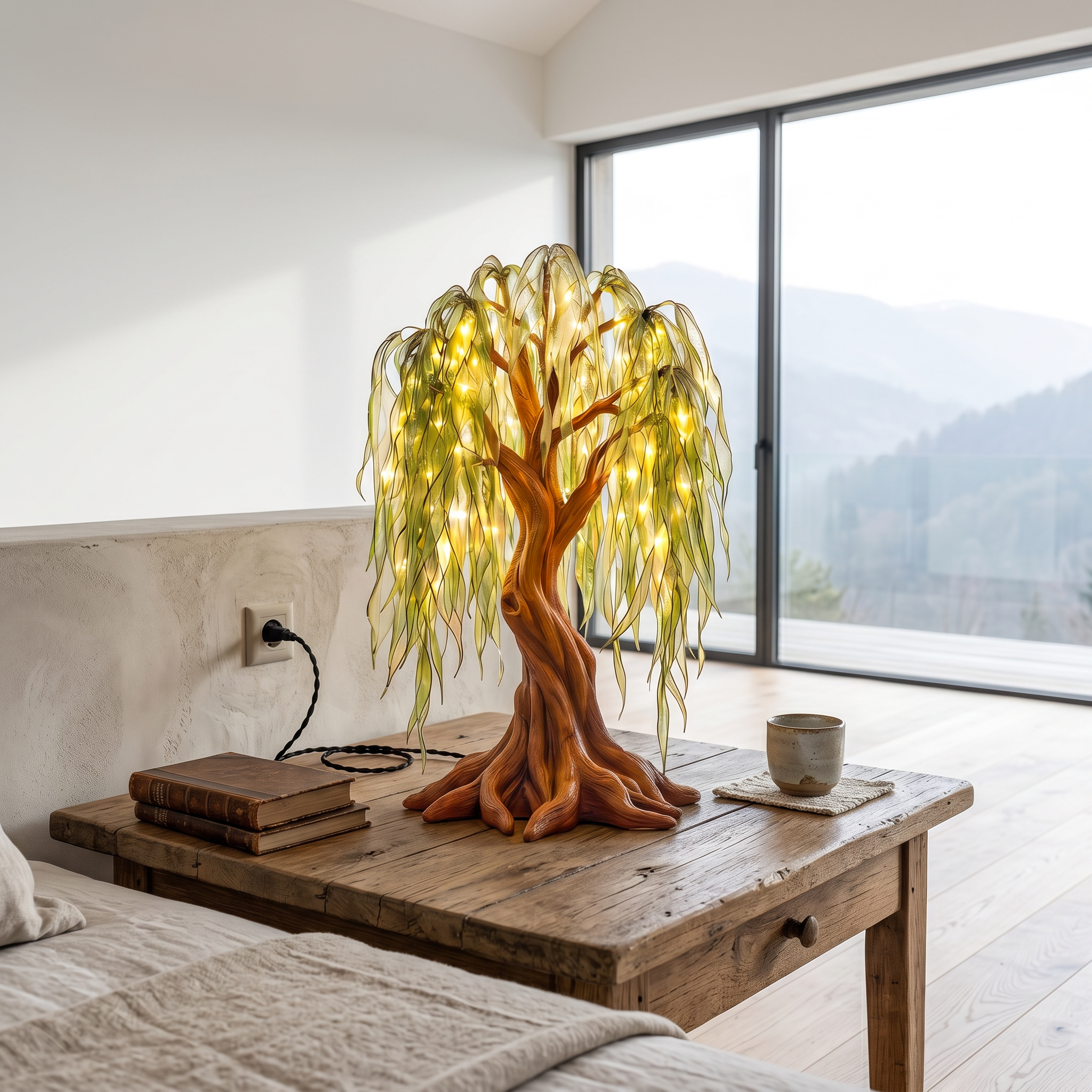Farmhouse Tree Table Lamp For Living Room Decor SINLSATL013