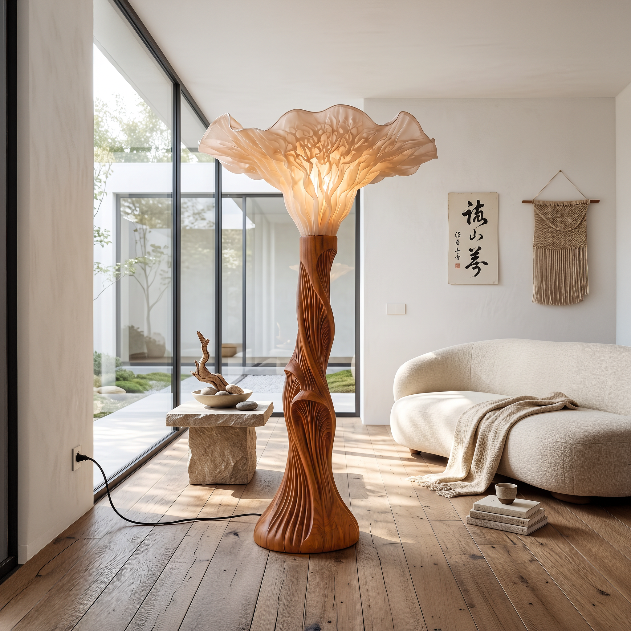 Boho Floor Lamp Blooming Mushroom Shade Reading Nook SINLSAFLP138