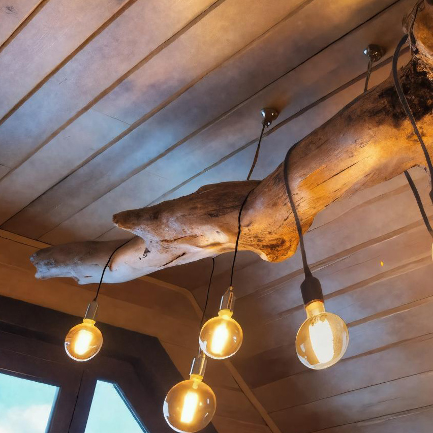 Rustic Ceiling Light With Edison Bulbs For Cabin Loft Or Dining Room SITHHNLAM007
