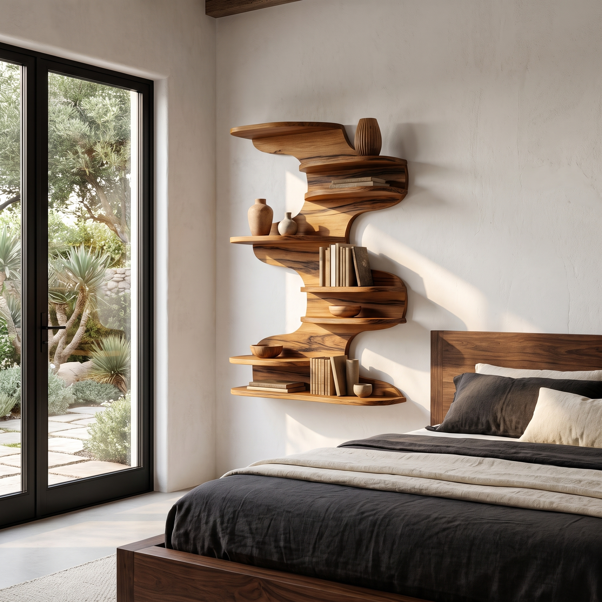 Modern Floating Shelf With Nature Inspired Tree Branch Form For Living Room SINLHAFL563