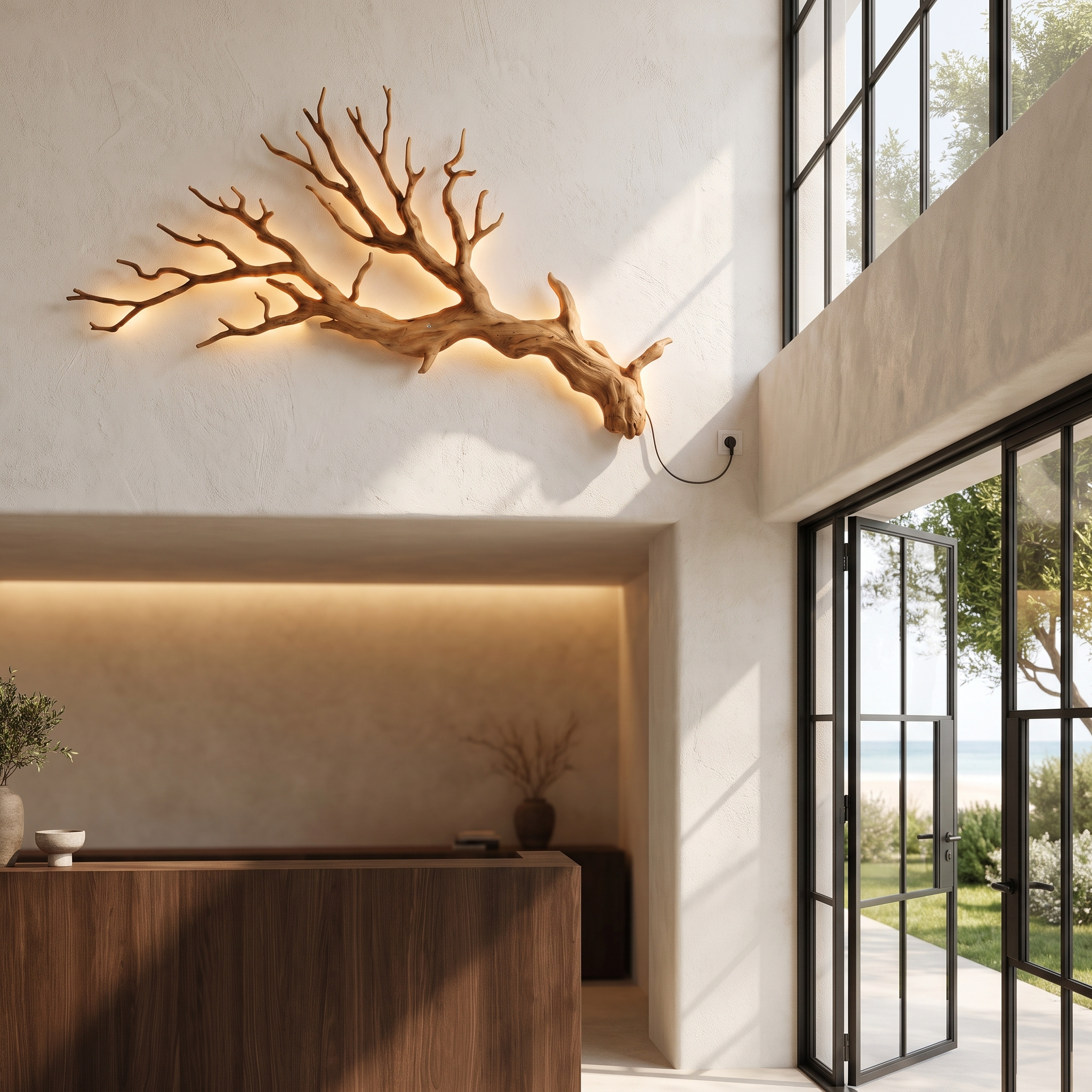 Sculptural Wall Light With Nature Inspired Tree Branch Design For Entryway SINLHAPL016