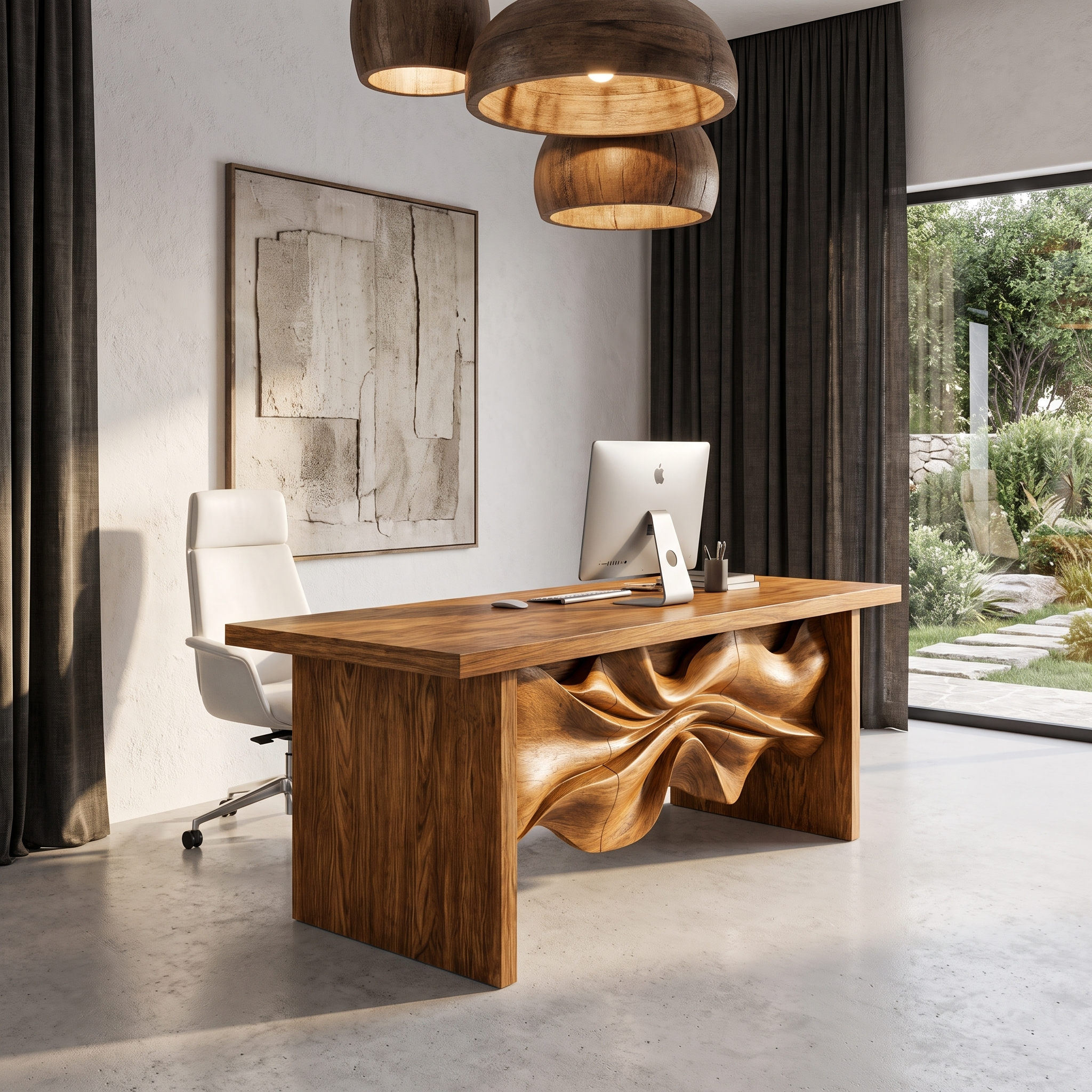 Minimalist Writing Desk Handcrafted Storage Design For Home Office SINLHADE167
