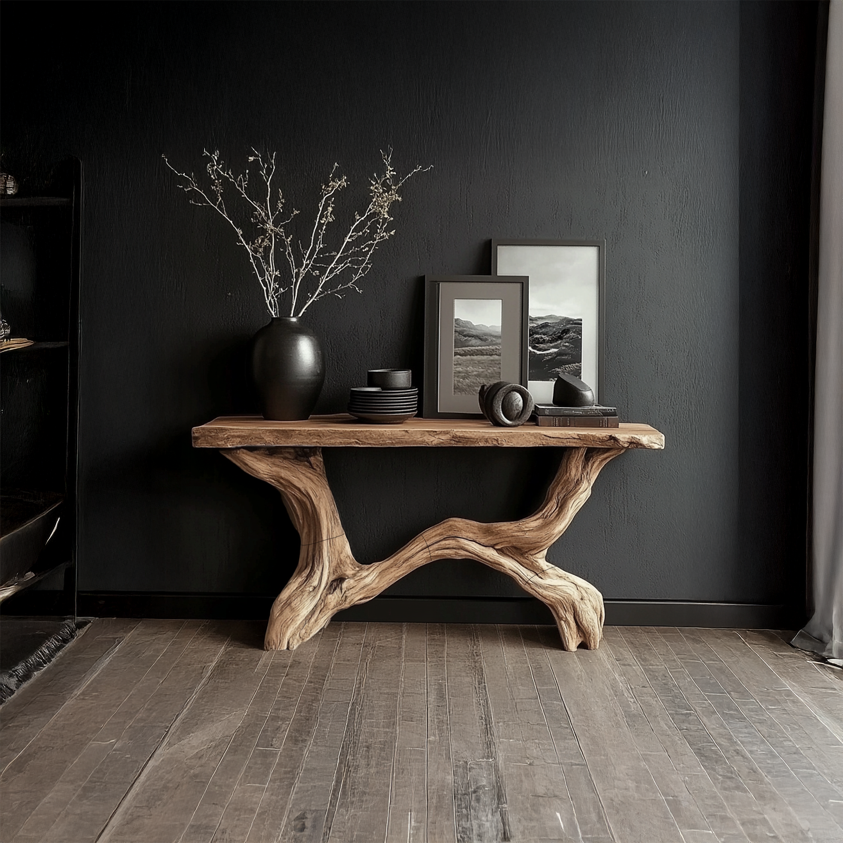 Live Edge Console Table Solid Wood Rustic Driftwood Gift SINLSACS088