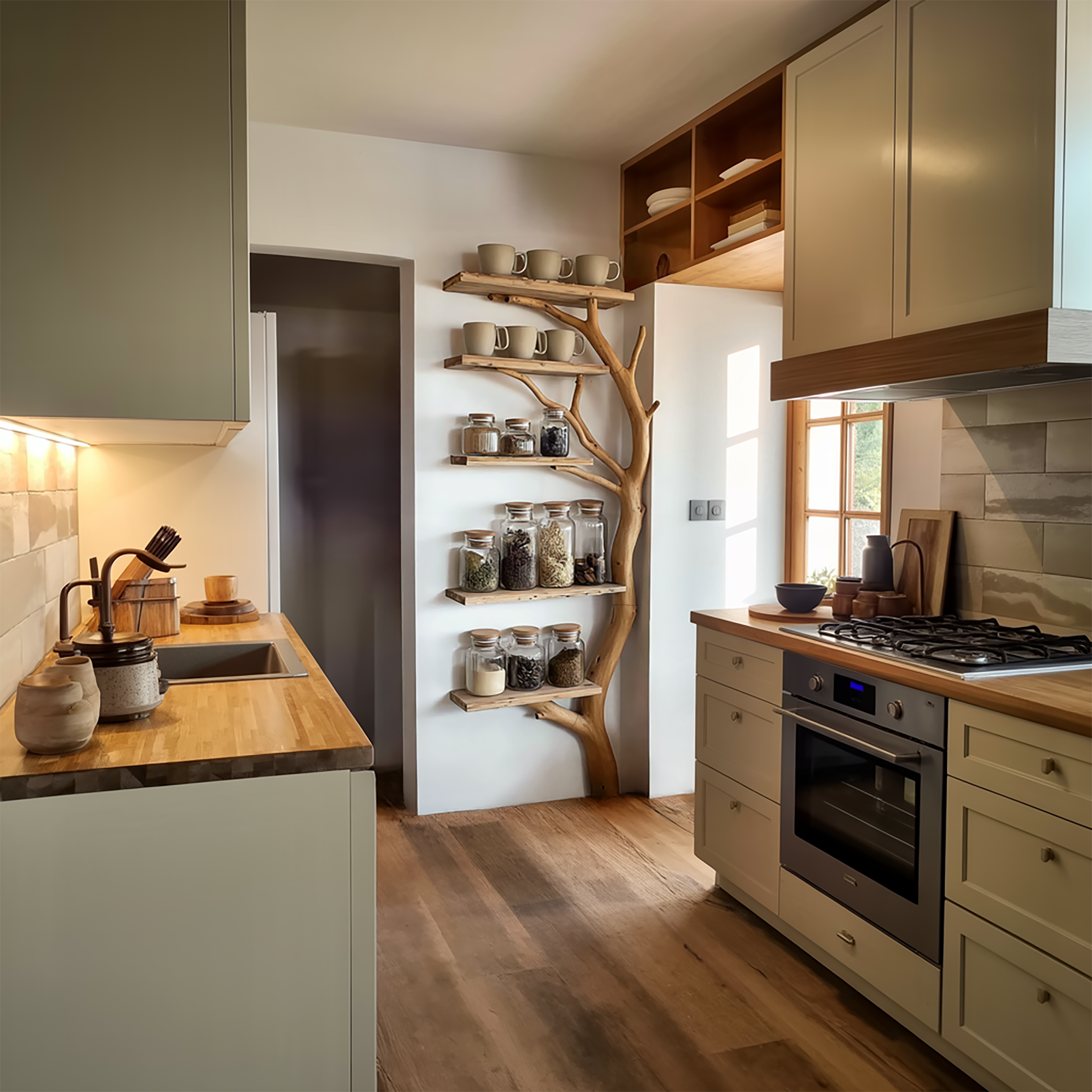 Sculptural Branch Kitchen Storage Shelf Kitchen Interior Pantry Display SINLSATB618