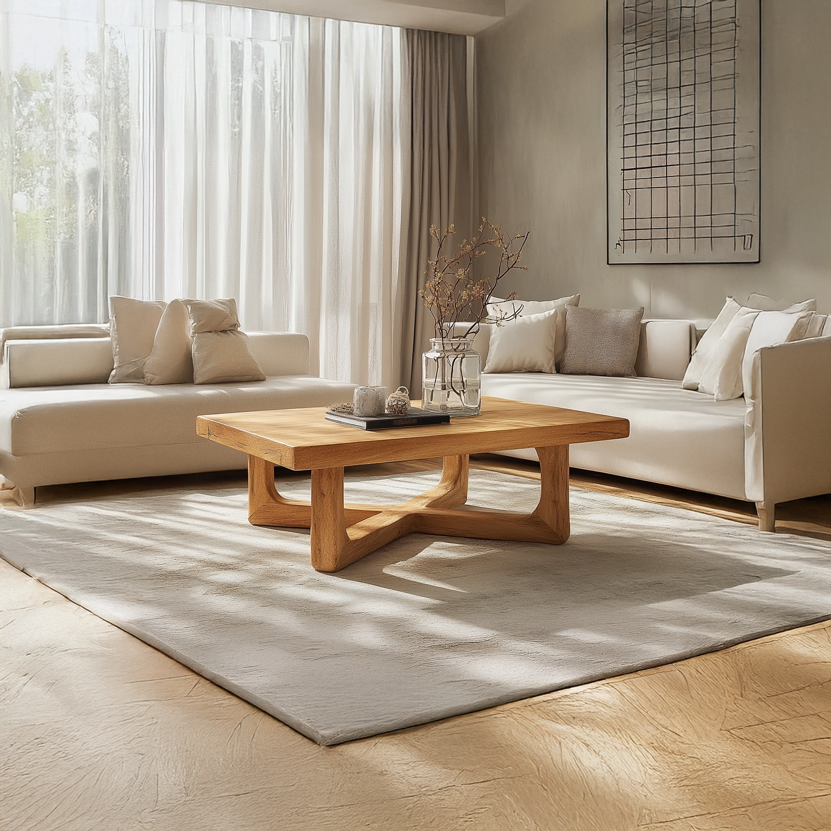 Rustic Natural Edge Coffee Table Living Room SINLSACF271