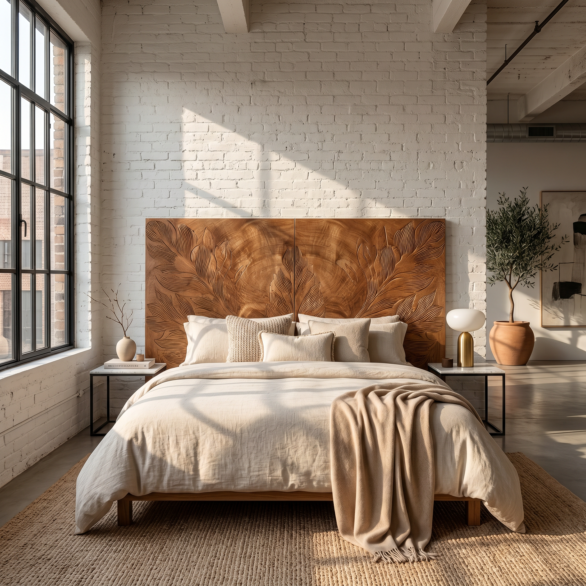 Tropical Botanical Wood Headboard For Warm Coastal Bedroom SILDTTRHB023