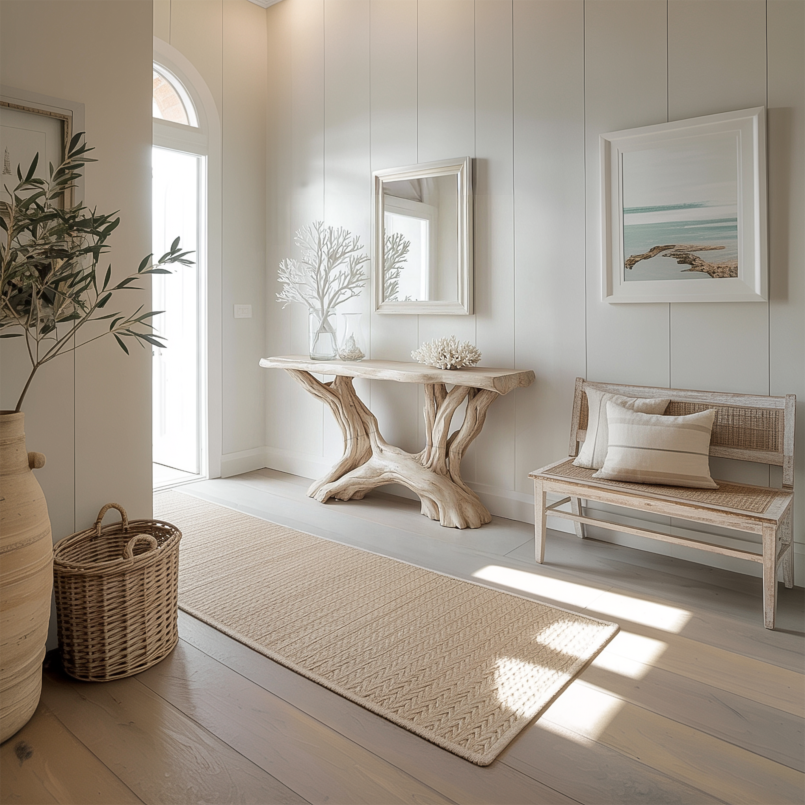 Coastal Rustic Organic Console Table Living Room And Entryway SINLSACS423