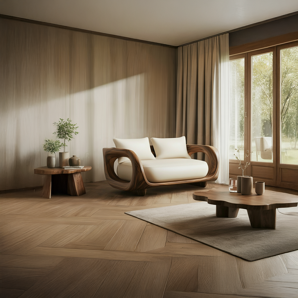 Organic Modern Frame Armchair Living Room Or Hallway SINLSAFSO001