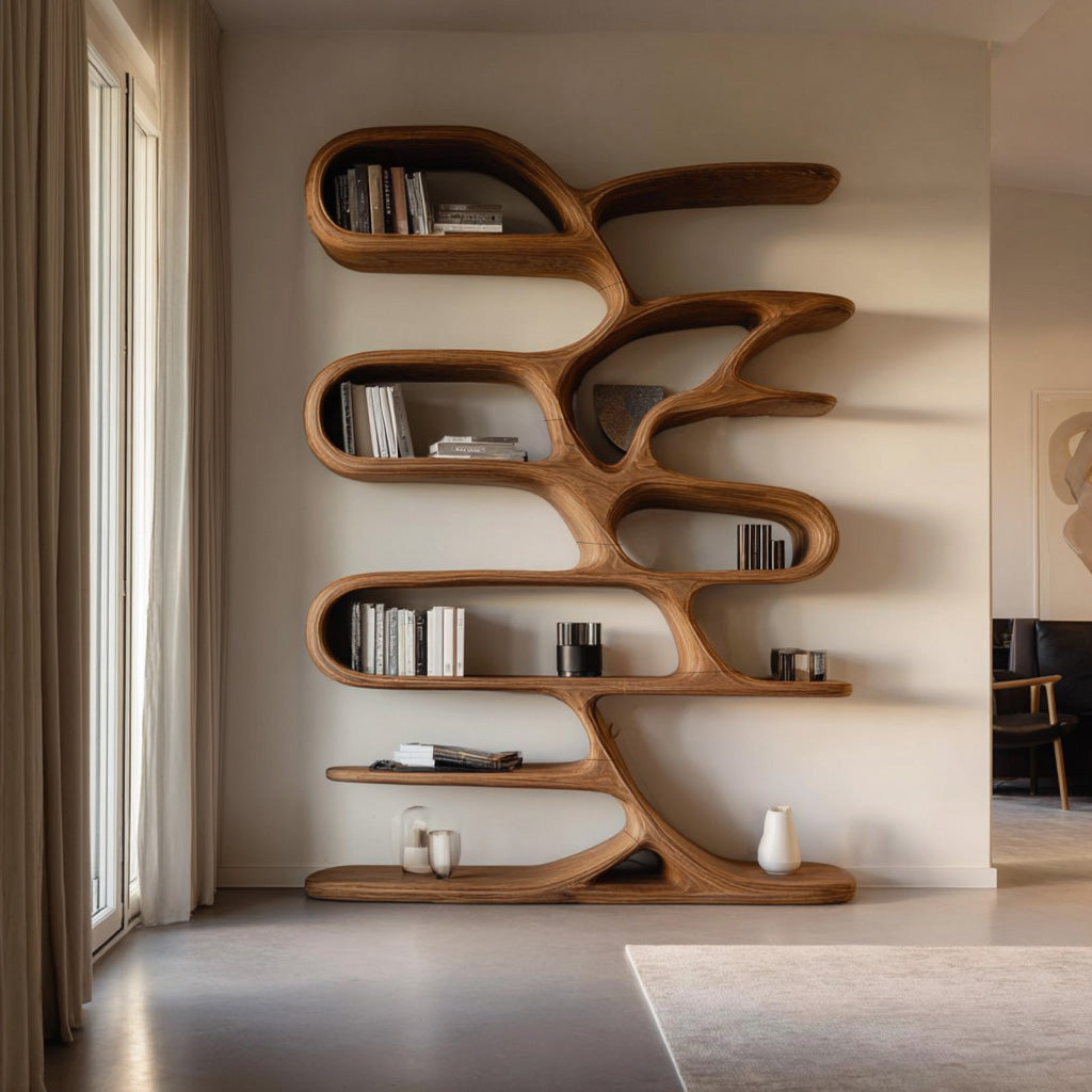 Contemporary Wooden Bookcase For Minimalist Living Room Decor RTTHHNBS158