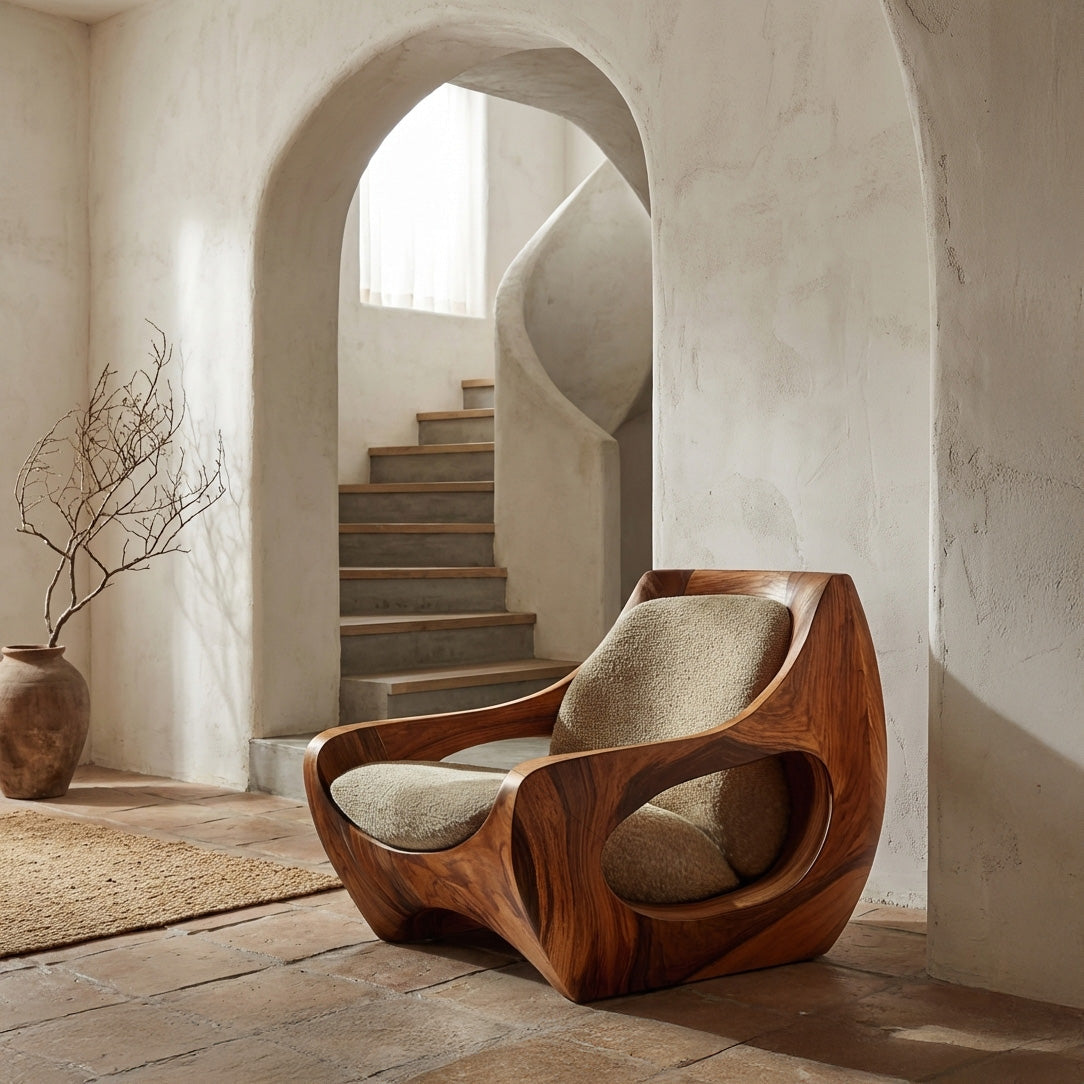 Sculptural Natural Wood Chair For Modern Home Decor RTTHHNCHR151